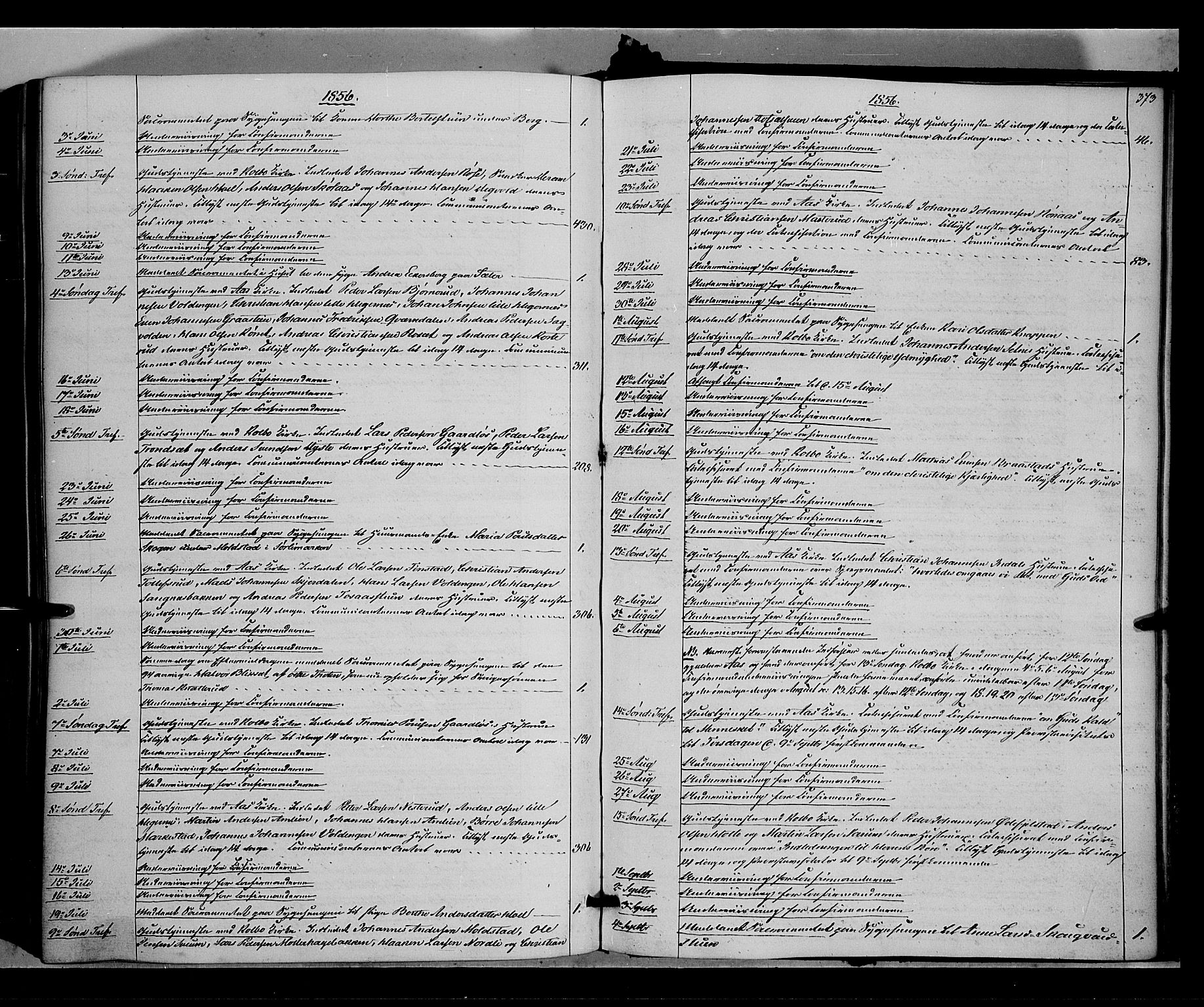 Vestre Toten prestekontor, SAH/PREST-108/H/Ha/Haa/L0006: Parish register (official) no. 6, 1856-1861, p. 373