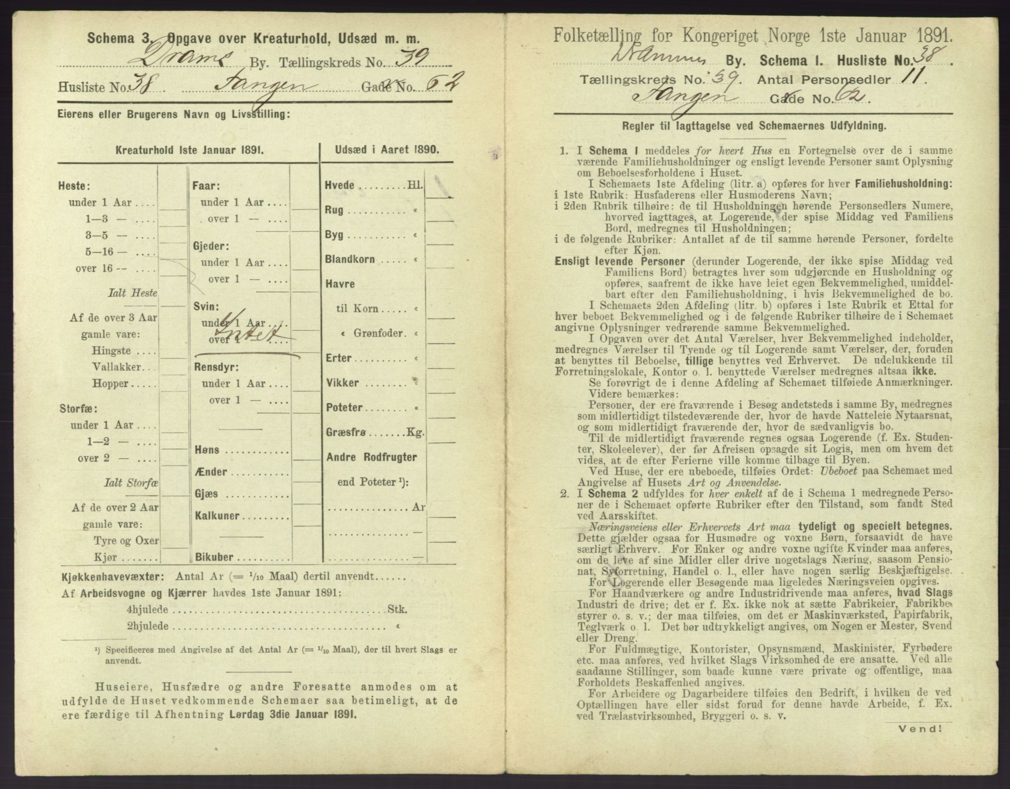 RA, 1891 census for 0602 Drammen, 1891, p. 3553