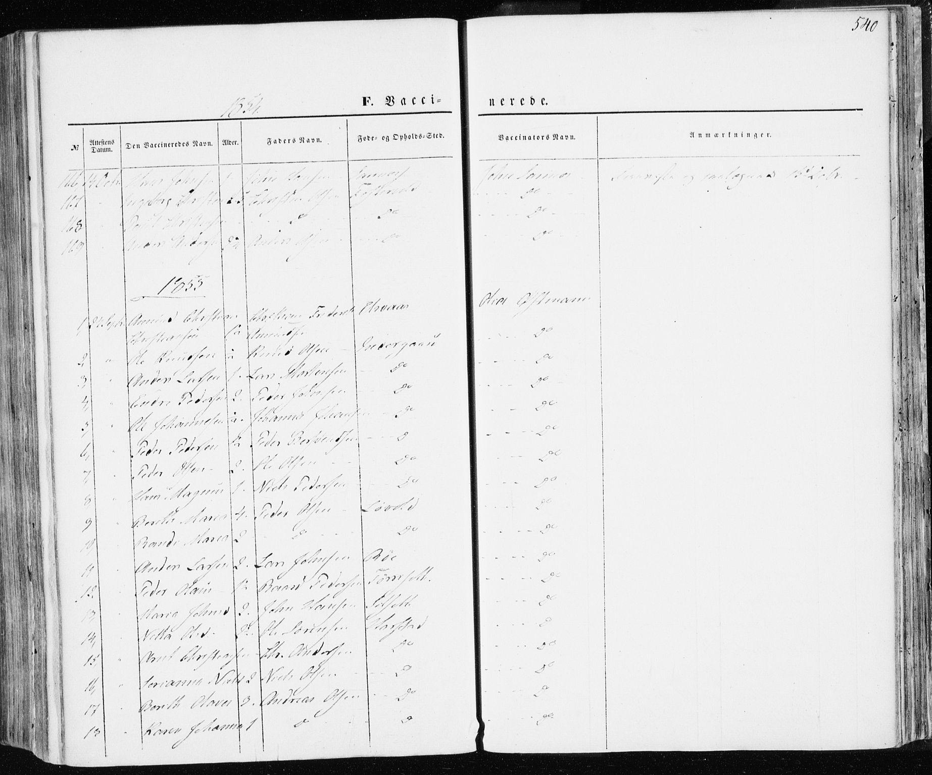 Ministerialprotokoller, klokkerbøker og fødselsregistre - Møre og Romsdal, AV/SAT-A-1454/586/L0984: Parish register (official) no. 586A10, 1844-1856, p. 540