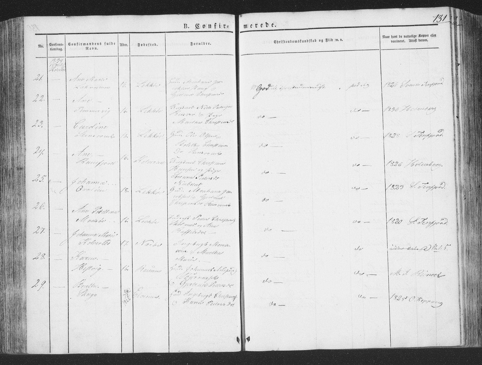 Ministerialprotokoller, klokkerbøker og fødselsregistre - Nord-Trøndelag, AV/SAT-A-1458/780/L0639: Parish register (official) no. 780A04, 1830-1844, p. 131