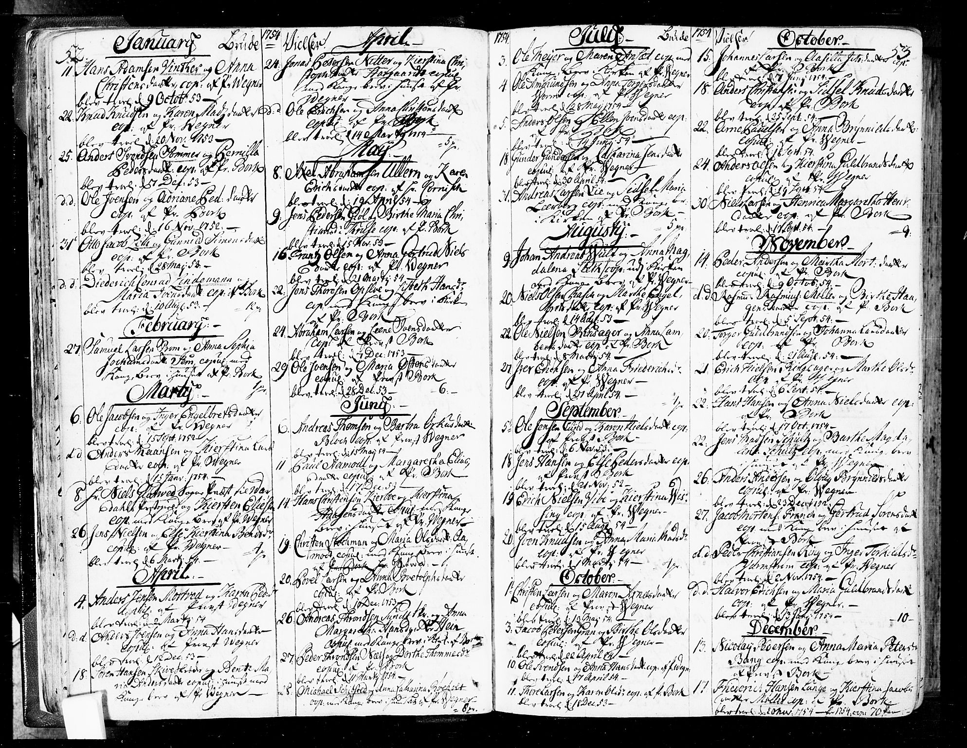 Oslo domkirke Kirkebøker, SAO/A-10752/F/Fa/L0004: Parish register (official) no. 4, 1743-1786, p. 52-53