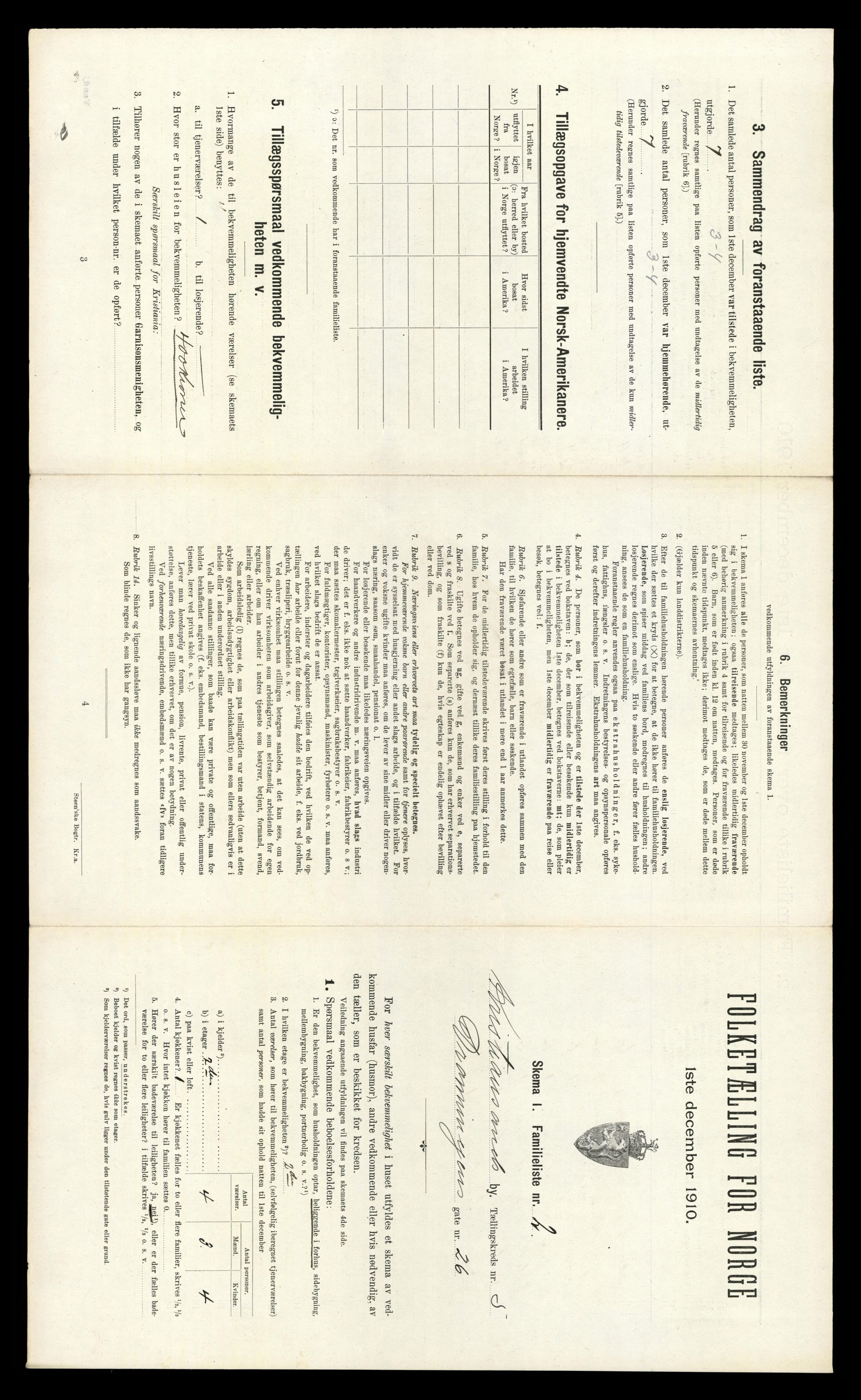 RA, 1910 census for Kristiansand, 1910, p. 1142