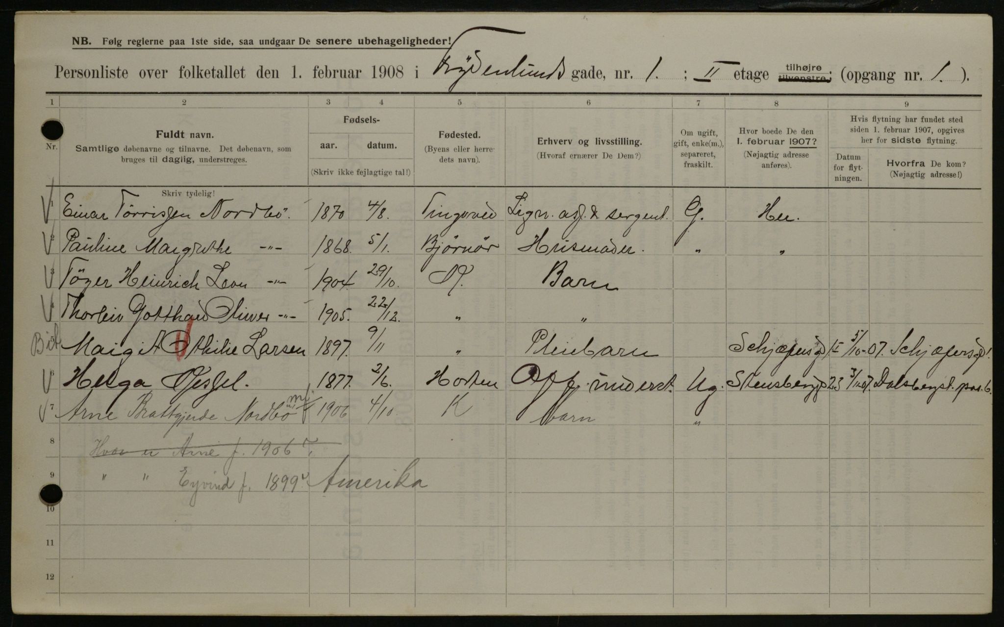 OBA, Municipal Census 1908 for Kristiania, 1908, p. 25204