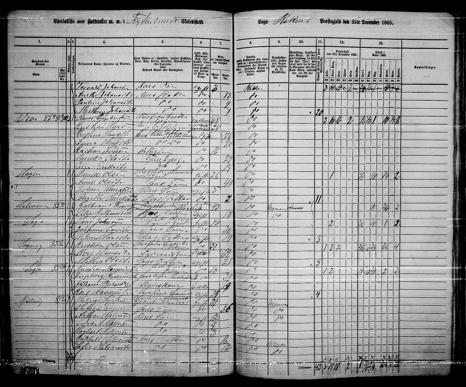 RA, 1865 census for Røyken, 1865, p. 103