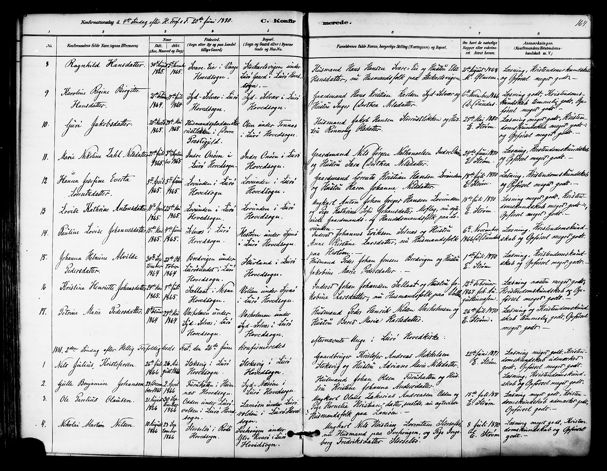Ministerialprotokoller, klokkerbøker og fødselsregistre - Nordland, SAT/A-1459/839/L0568: Parish register (official) no. 839A05, 1880-1902, p. 164