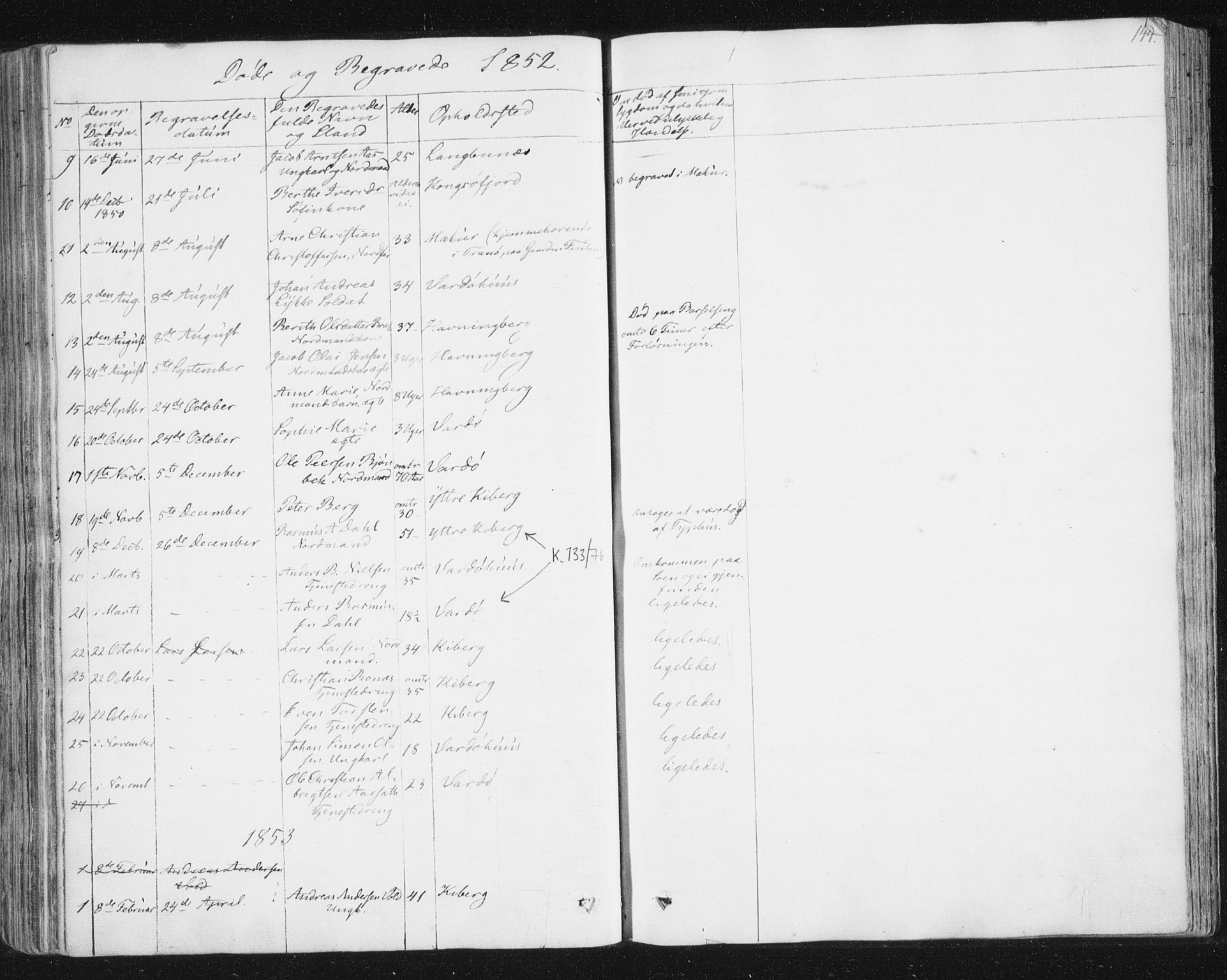 Vardø sokneprestkontor, AV/SATØ-S-1332/H/Ha/L0003kirke: Parish register (official) no. 3, 1843-1861, p. 144