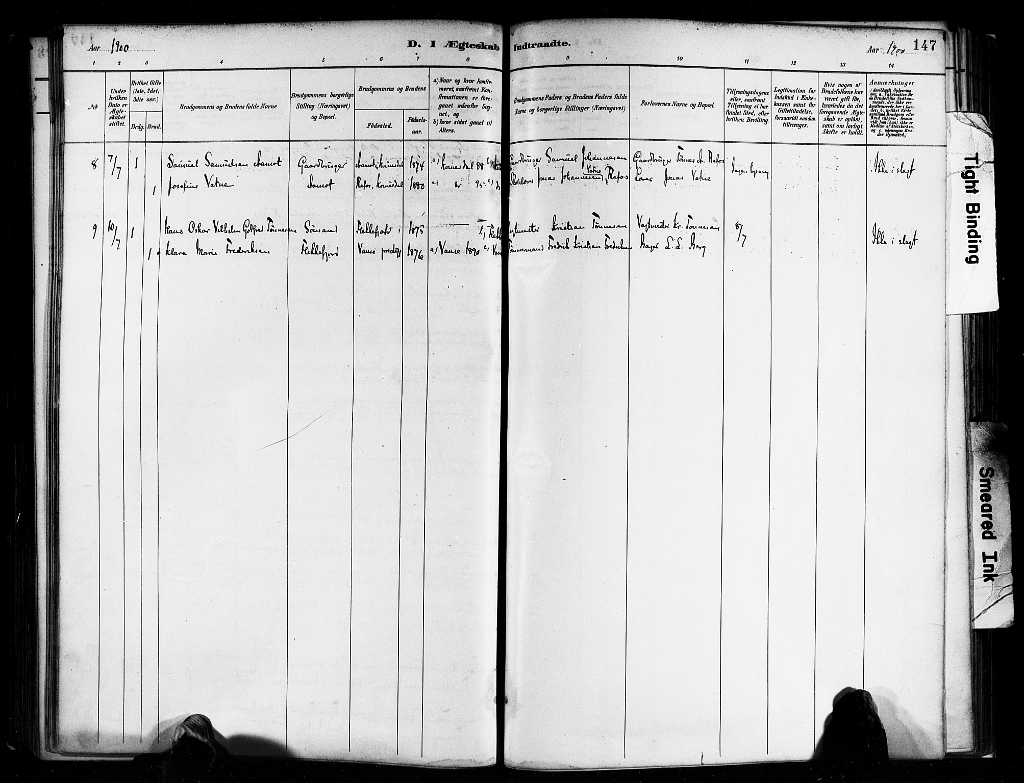 Flekkefjord sokneprestkontor, SAK/1111-0012/F/Fa/Faa/L0001: Parish register (official) no. A 1, 1885-1900, p. 147