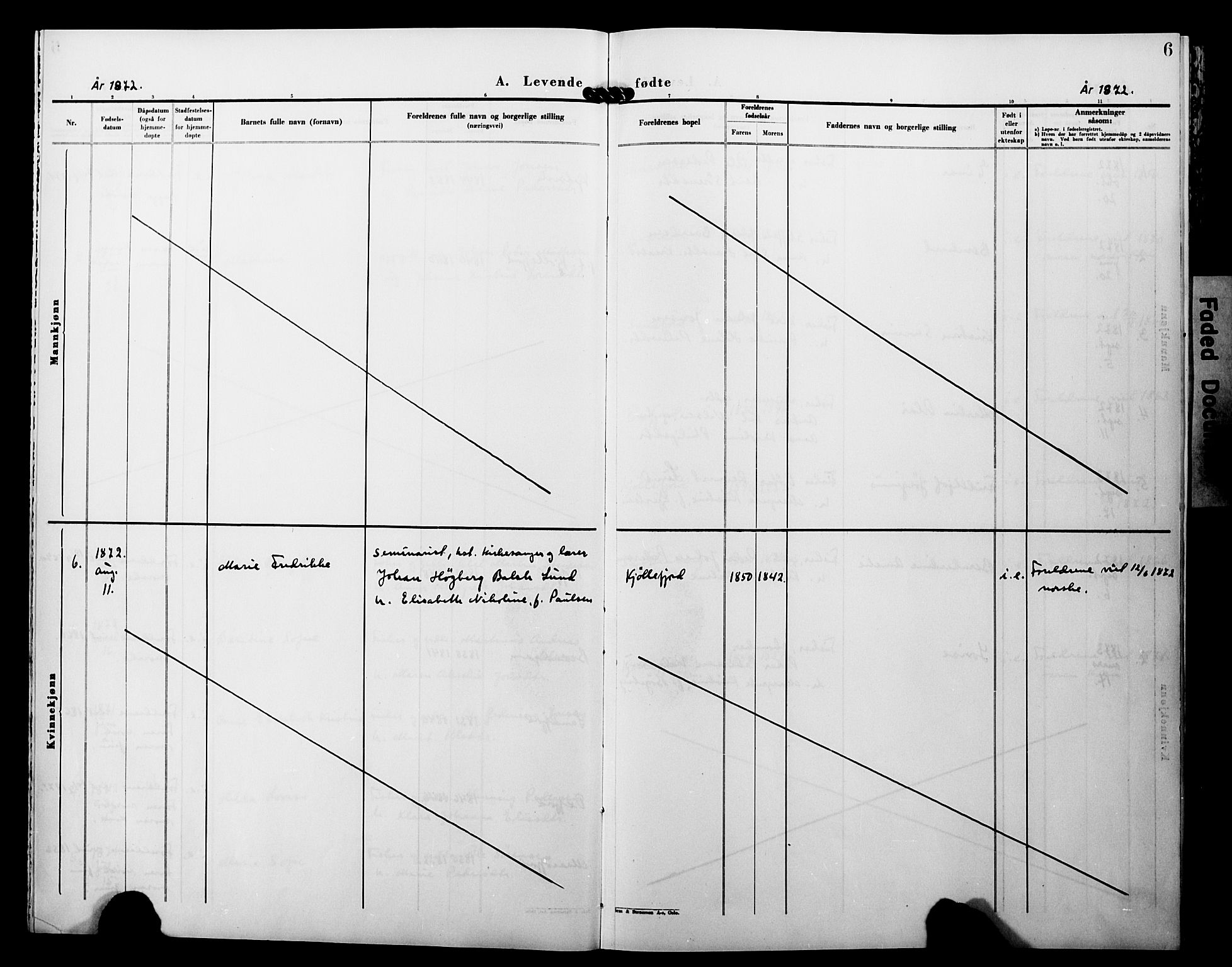 Lebesby sokneprestkontor, AV/SATØ-S-1353/H/Ha/L0005kirke: Parish register (official) no. 5, 1870-1902, p. 6