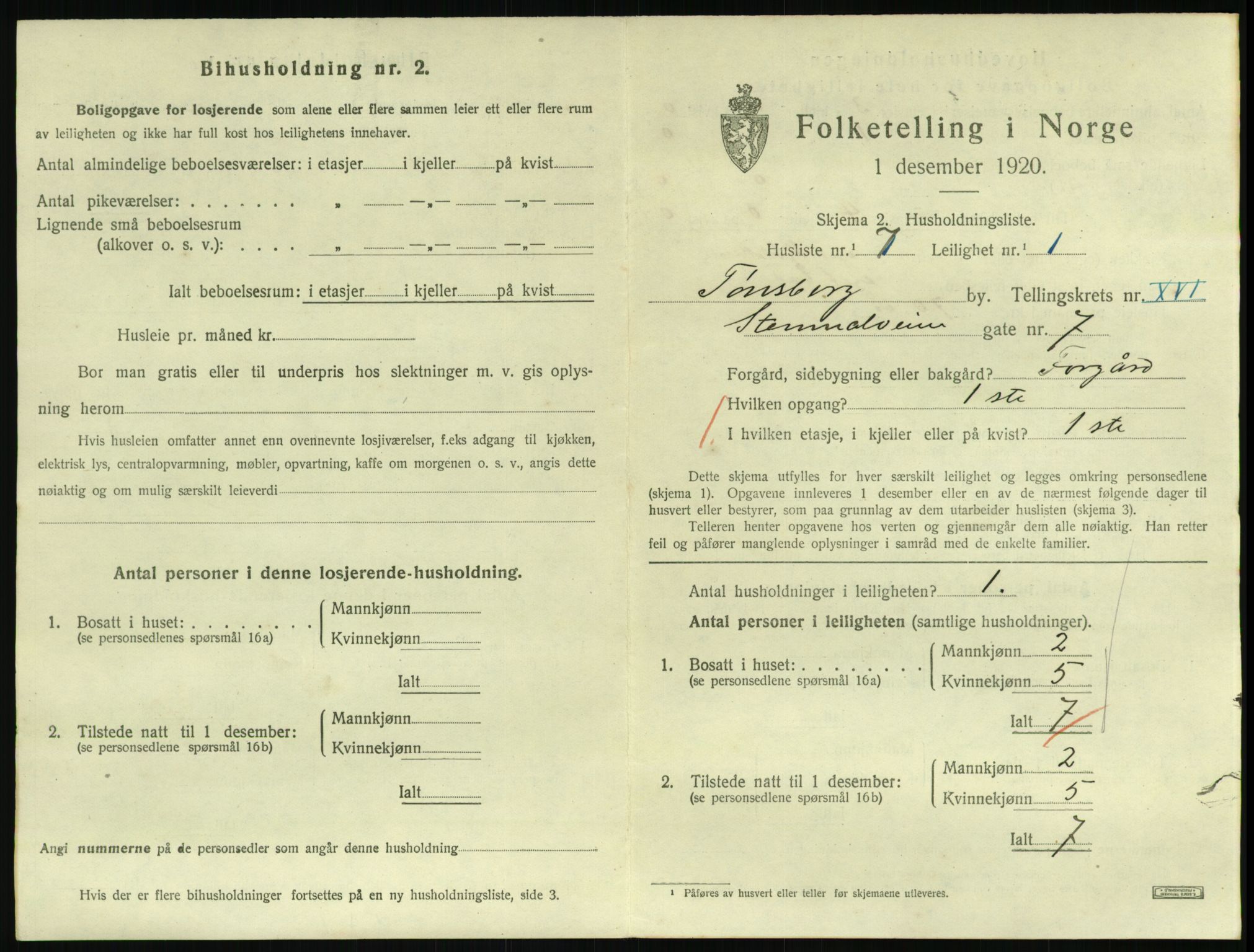 SAKO, 1920 census for Tønsberg, 1920, p. 6323