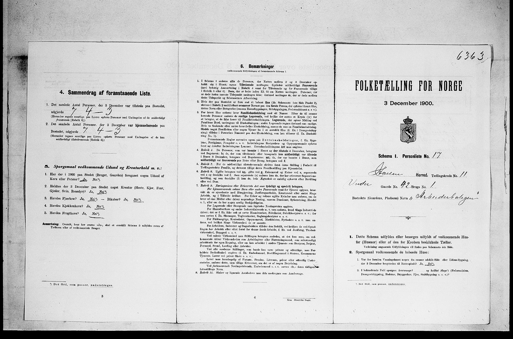 SAKO, 1900 census for Holla, 1900, p. 1121