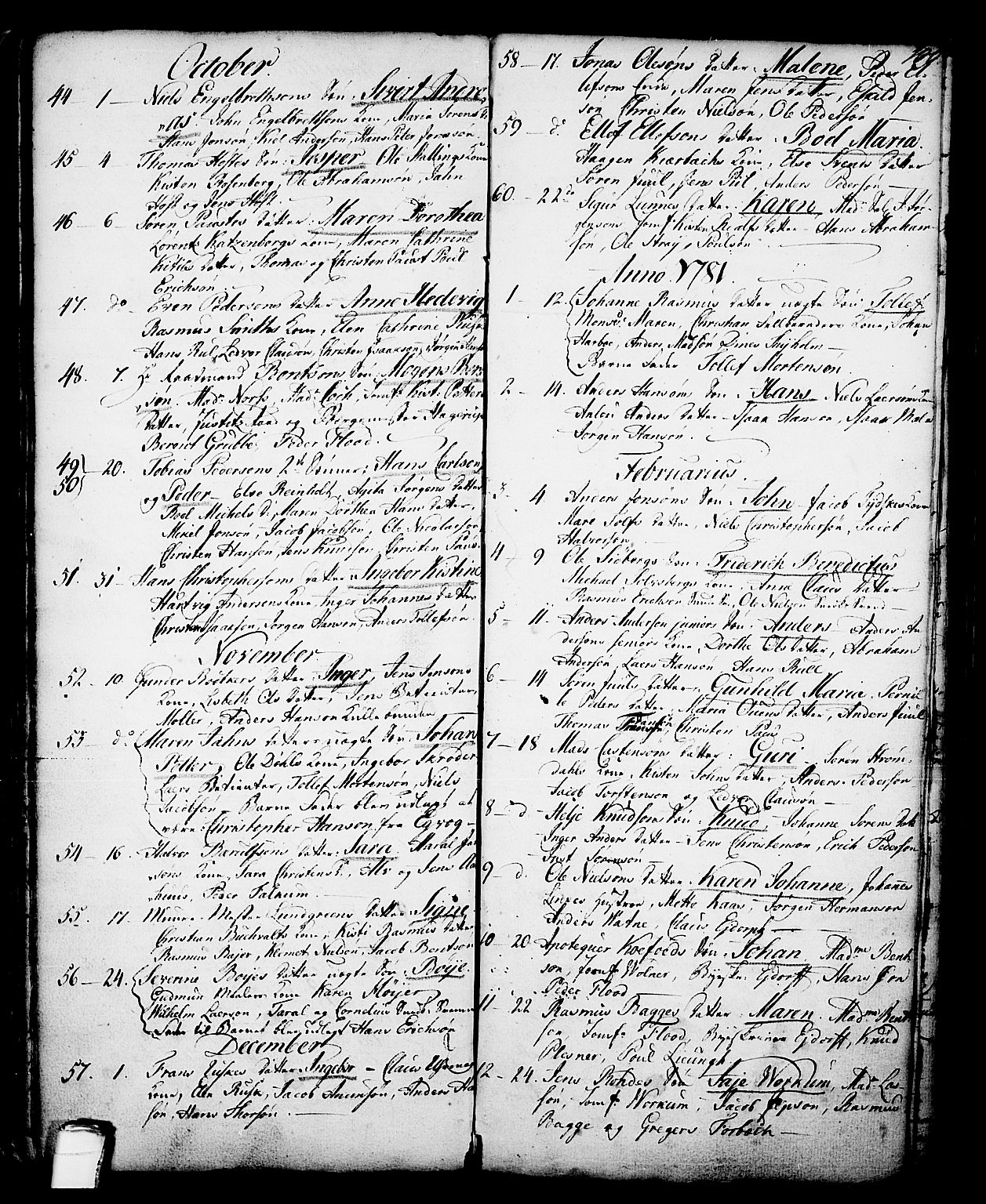 Skien kirkebøker, SAKO/A-302/G/Ga/L0001: Parish register (copy) no. 1, 1756-1791, p. 100