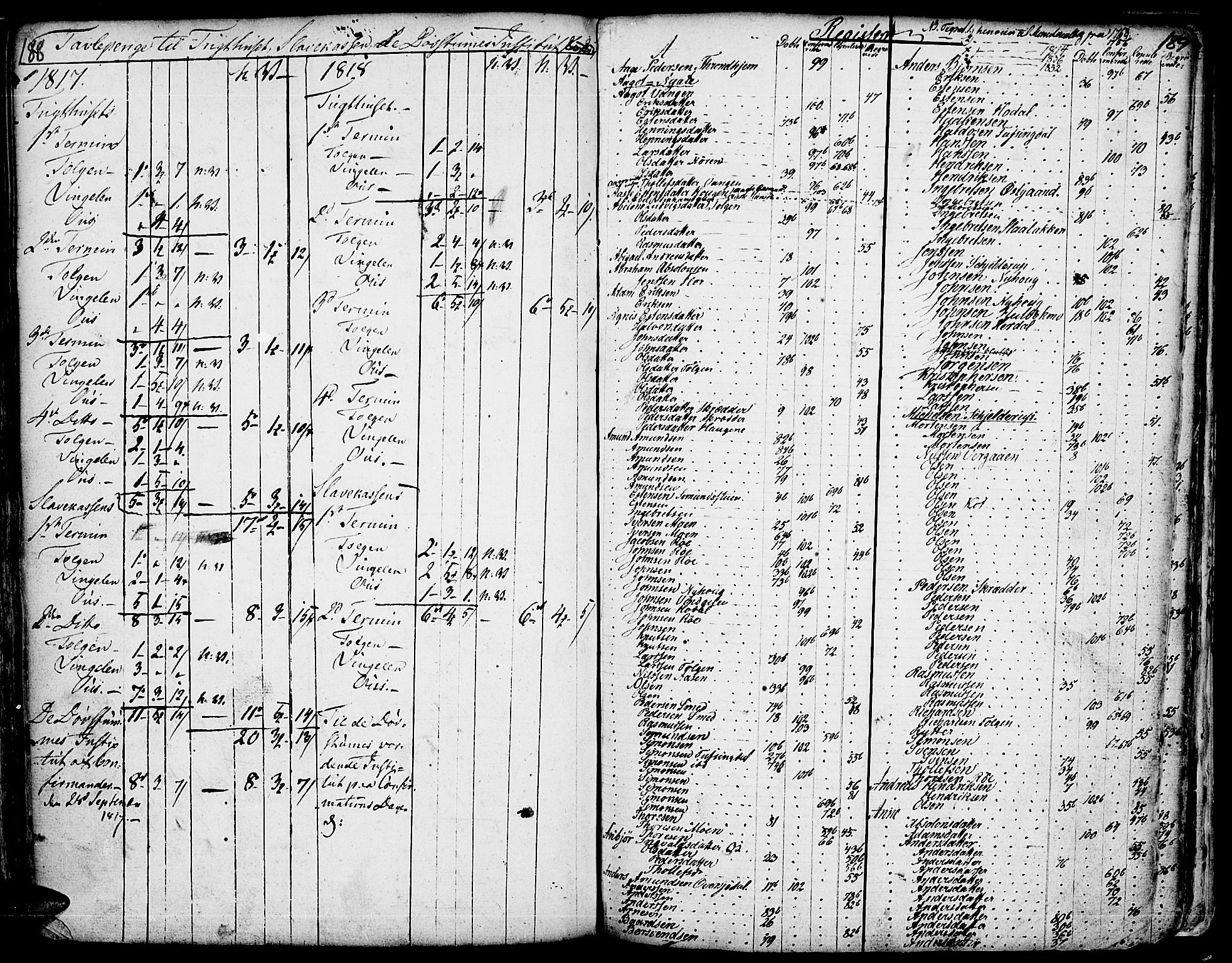 Tolga prestekontor, SAH/PREST-062/K/L0001: Parish register (official) no. 1, 1733-1767, p. 188-189
