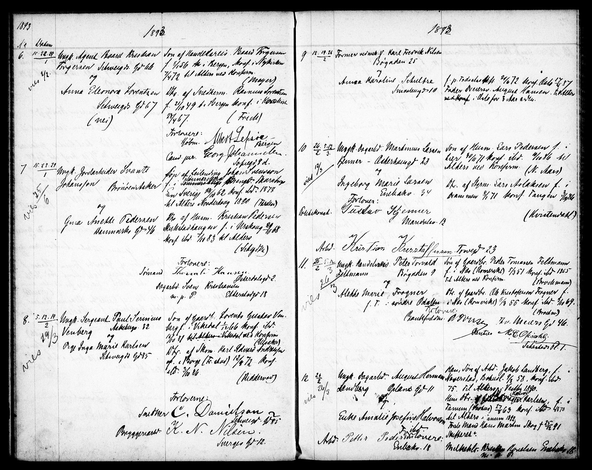 Gamlebyen prestekontor Kirkebøker, AV/SAO-A-10884/H/Ha/L0001: Banns register no. 1, 1891-1898