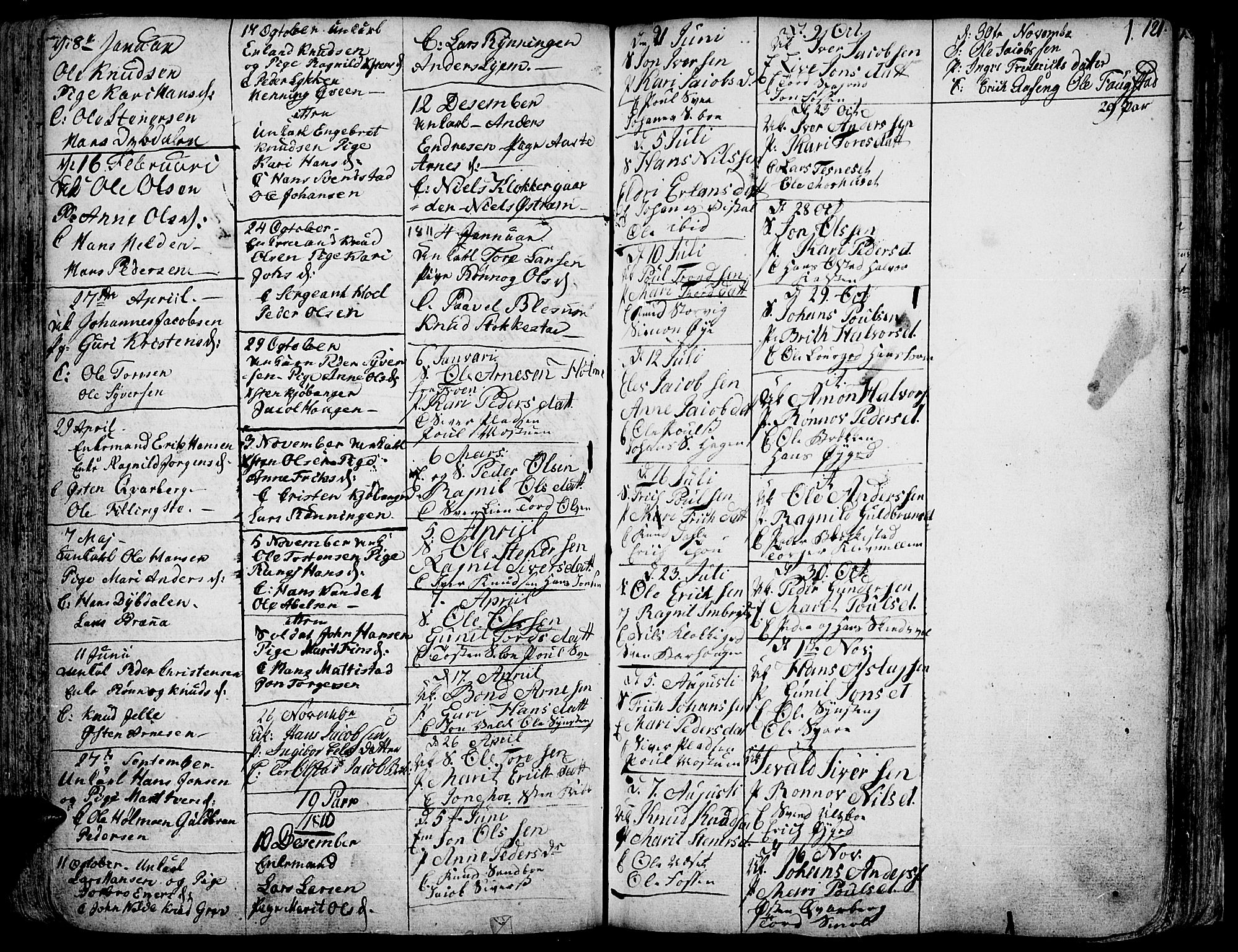Vågå prestekontor, SAH/PREST-076/H/Ha/Haa/L0001: Parish register (official) no. 1, 1739-1810, p. 121