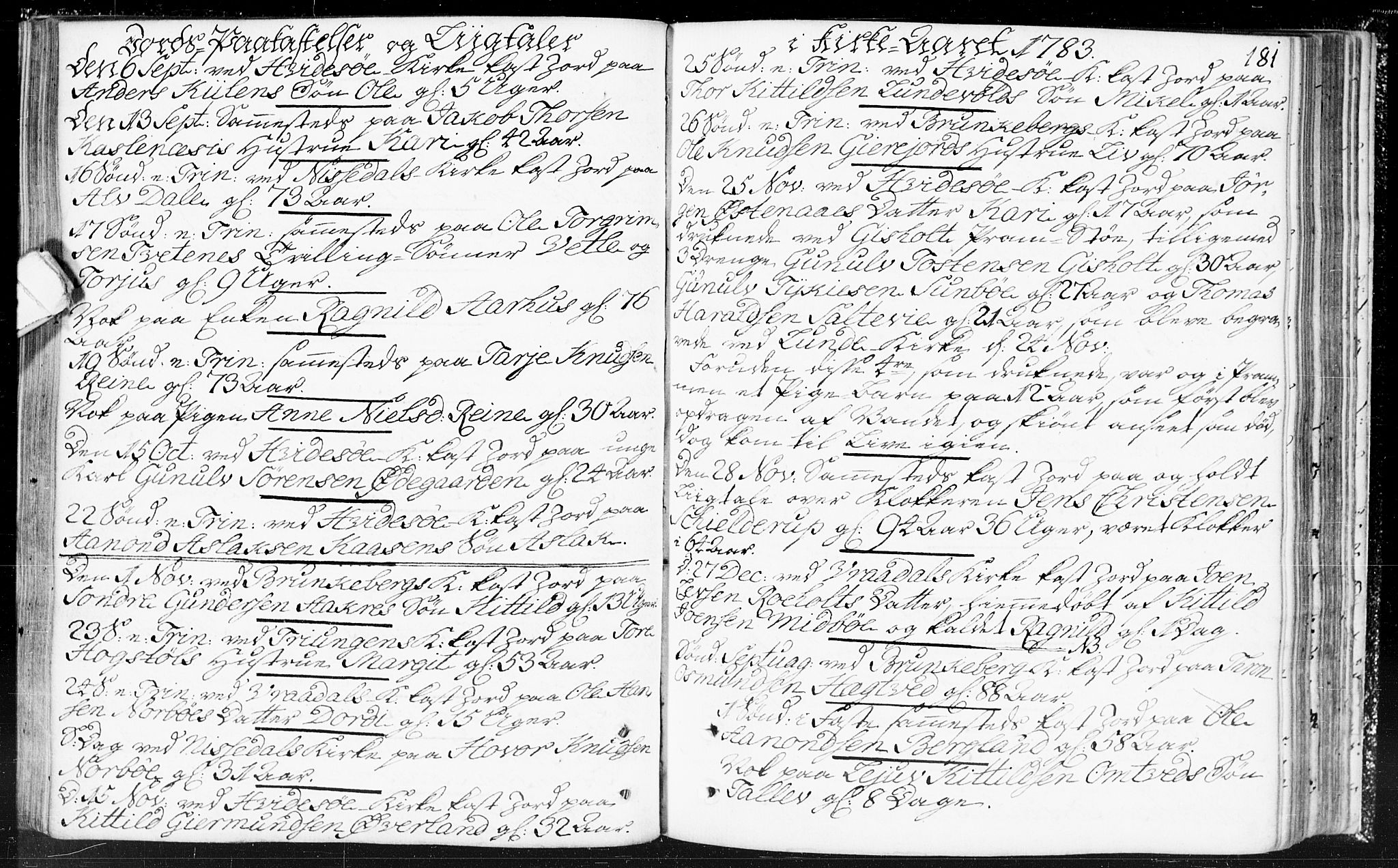 Kviteseid kirkebøker, SAKO/A-276/F/Fa/L0002: Parish register (official) no. I 2, 1773-1786, p. 181