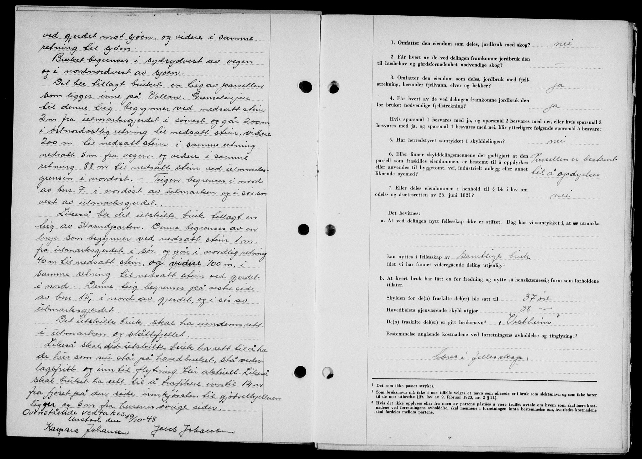 Lofoten sorenskriveri, SAT/A-0017/1/2/2C/L0019a: Mortgage book no. 19a, 1948-1948, Diary no: : 2520/1948