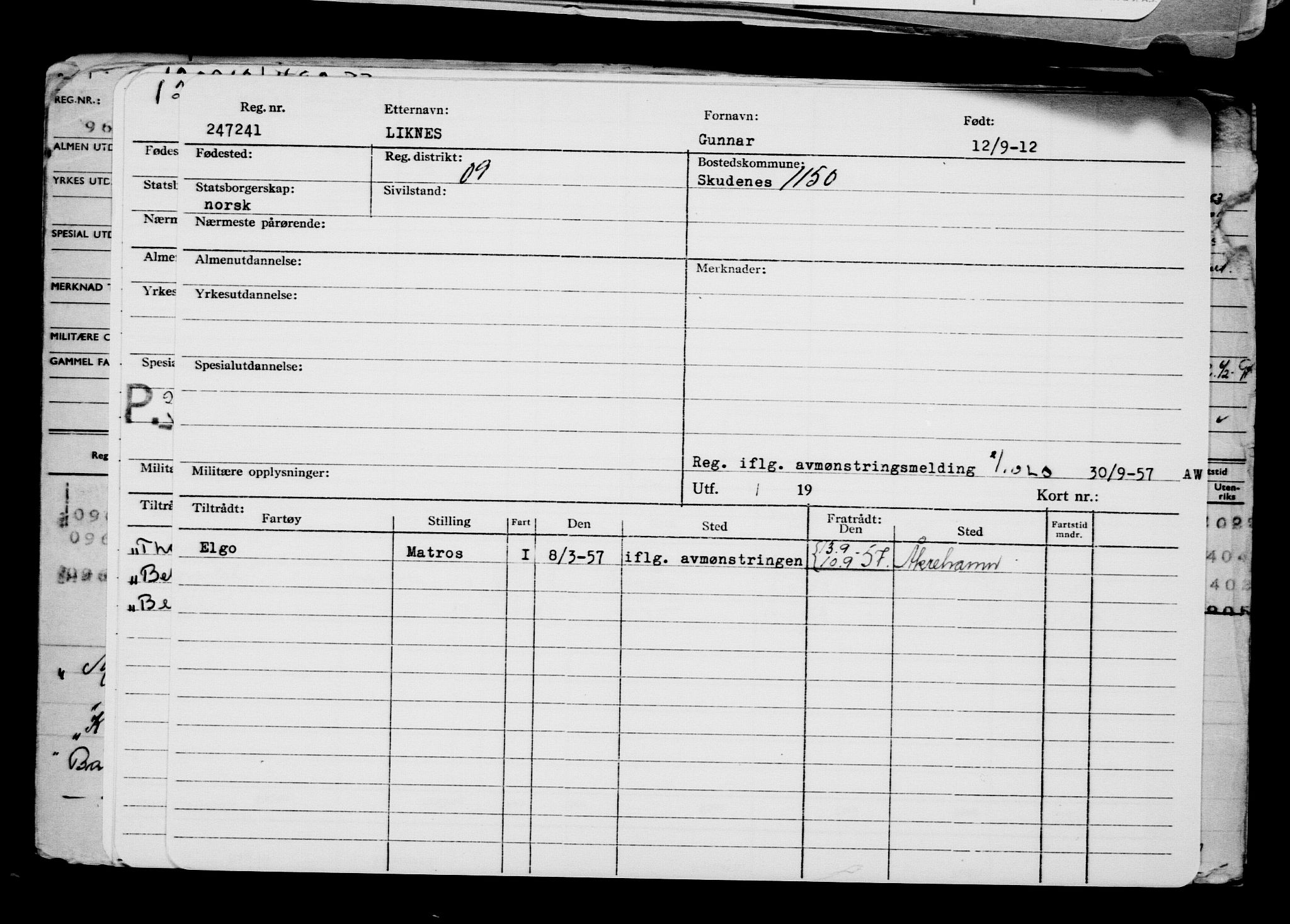 Direktoratet for sjømenn, RA/S-3545/G/Gb/L0107: Hovedkort, 1912, p. 211