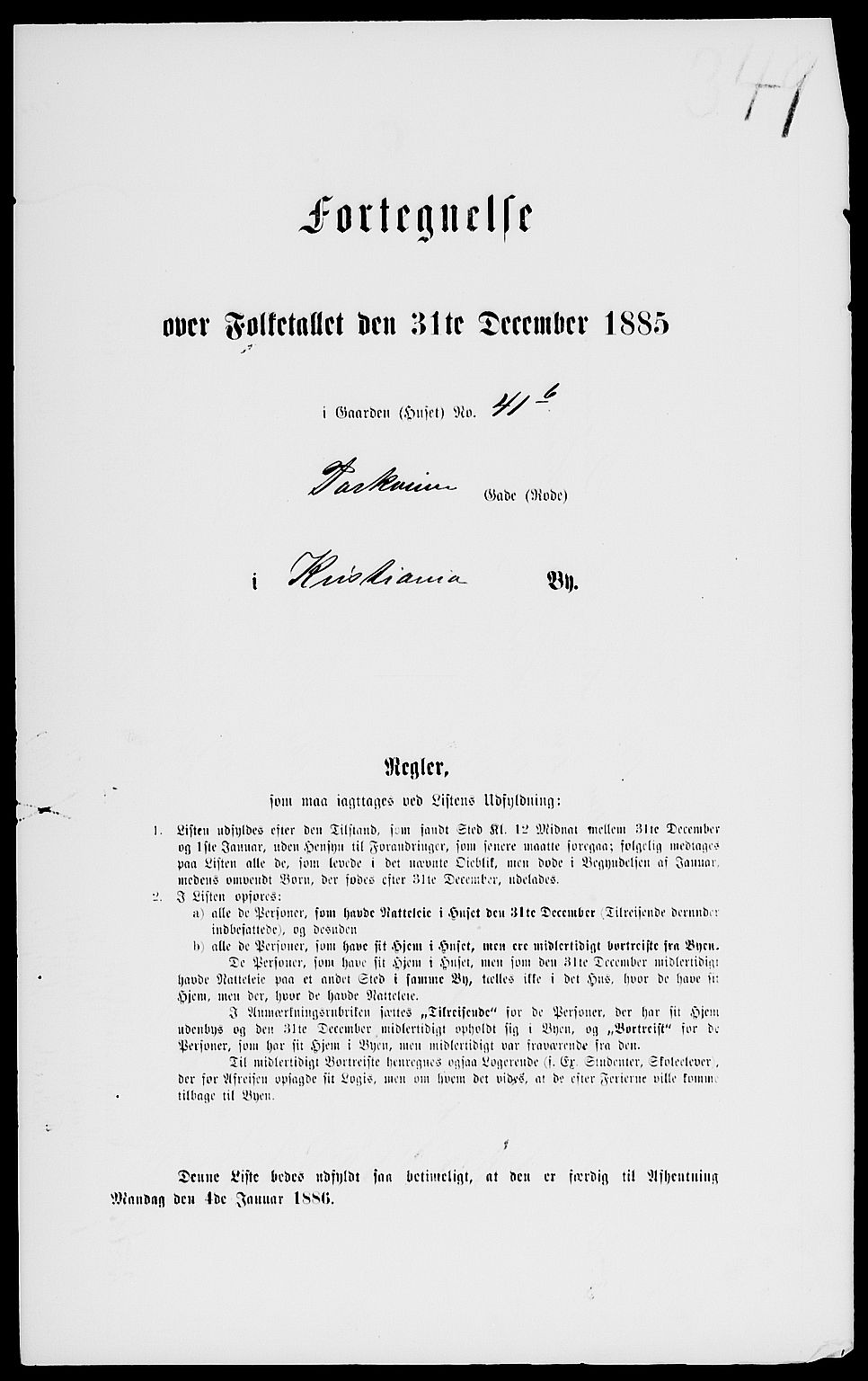 RA, 1885 census for 0301 Kristiania, 1885, p. 3224