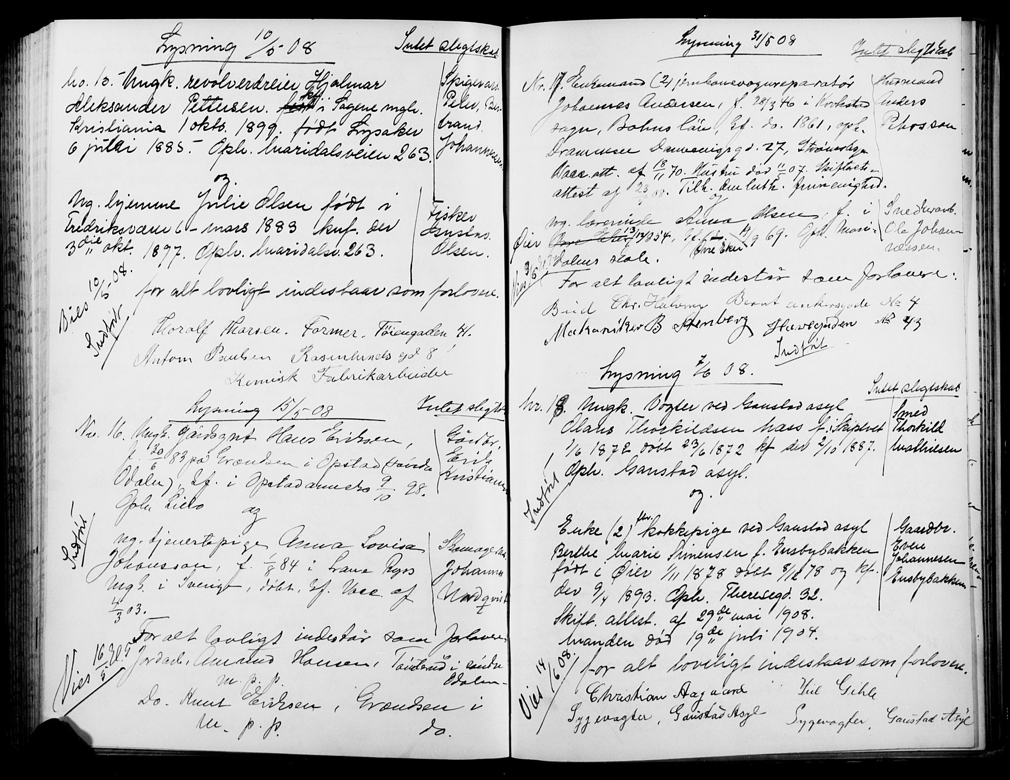 Vestre Aker prestekontor Kirkebøker, AV/SAO-A-10025/H/Ha/L0003: Banns register no. 3, 1898-1912