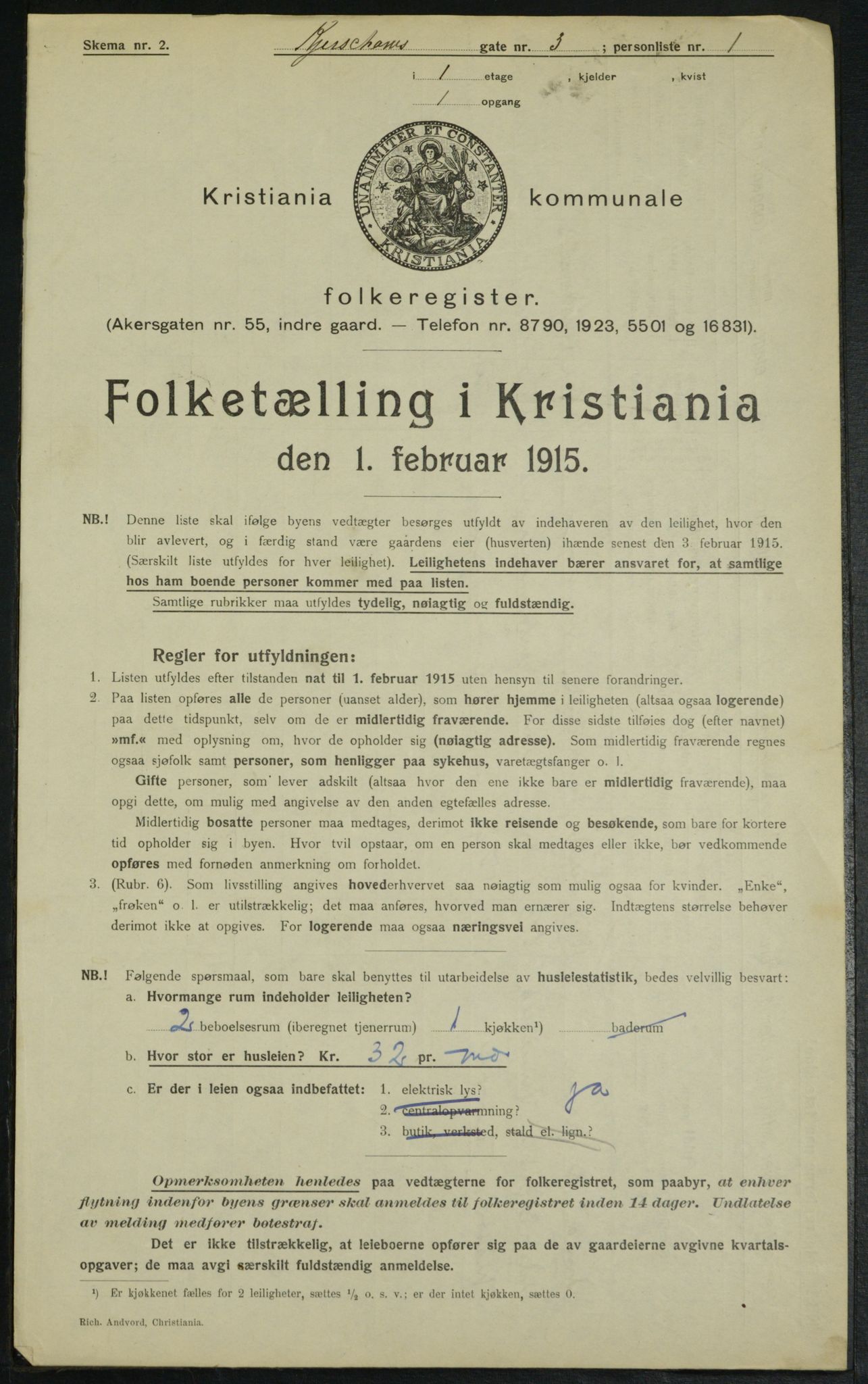 OBA, Municipal Census 1915 for Kristiania, 1915, p. 48961
