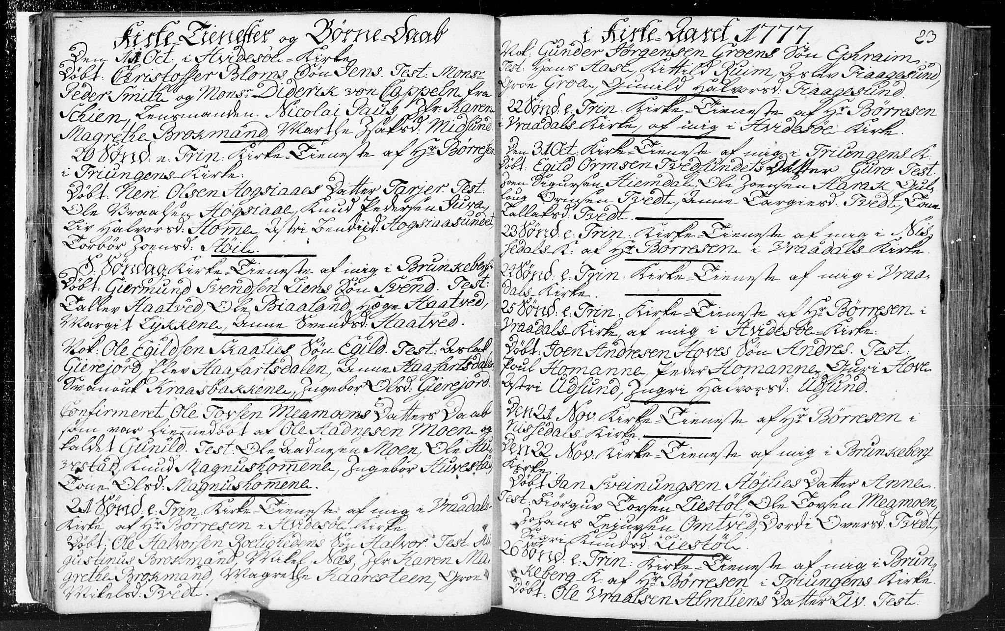 Kviteseid kirkebøker, SAKO/A-276/F/Fa/L0002: Parish register (official) no. I 2, 1773-1786, p. 23