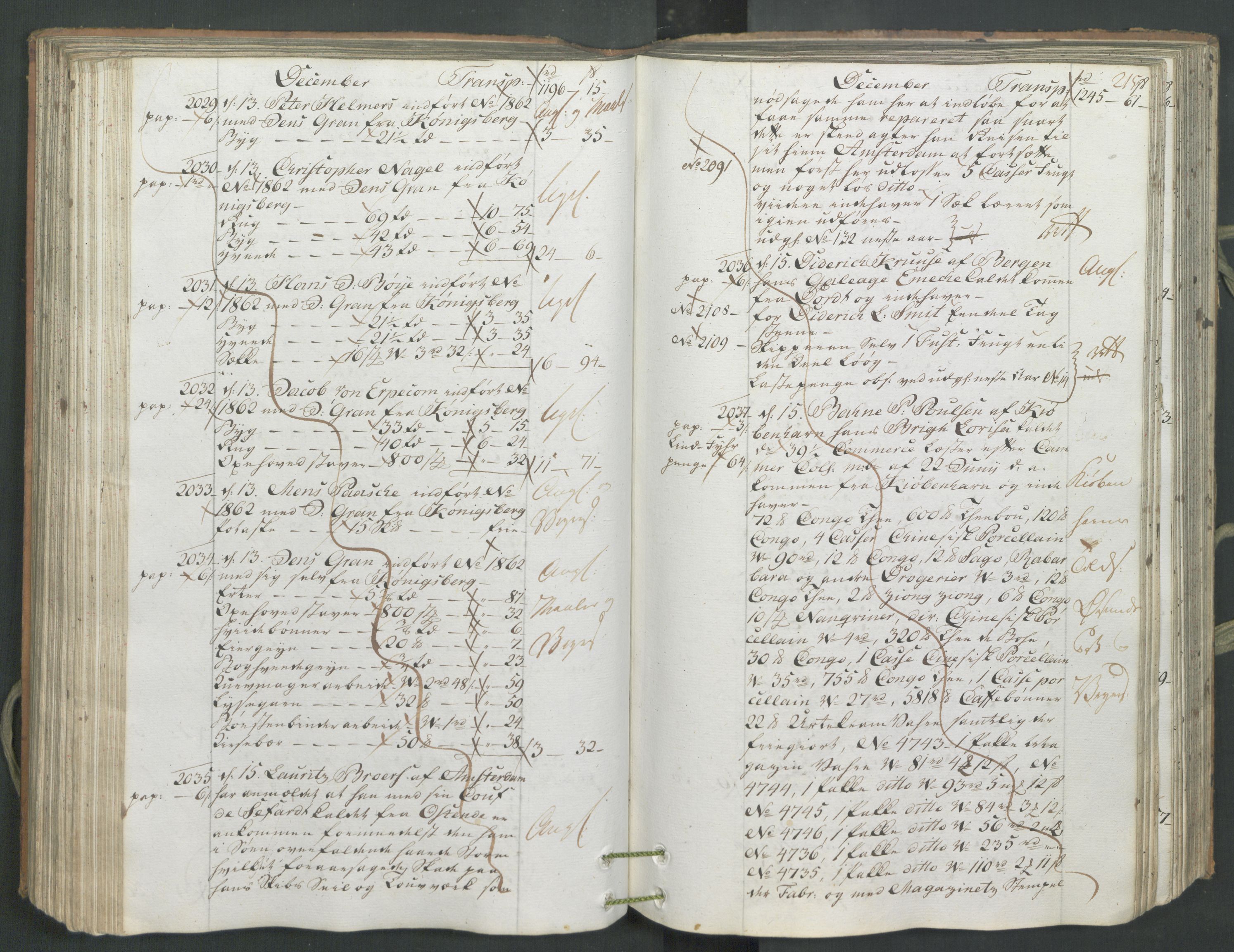 Generaltollkammeret, tollregnskaper, AV/RA-EA-5490/R26/L0222/0001: Tollregnskaper Bergen A / Inngående hovedtollbok, 1786, p. 214b-215a