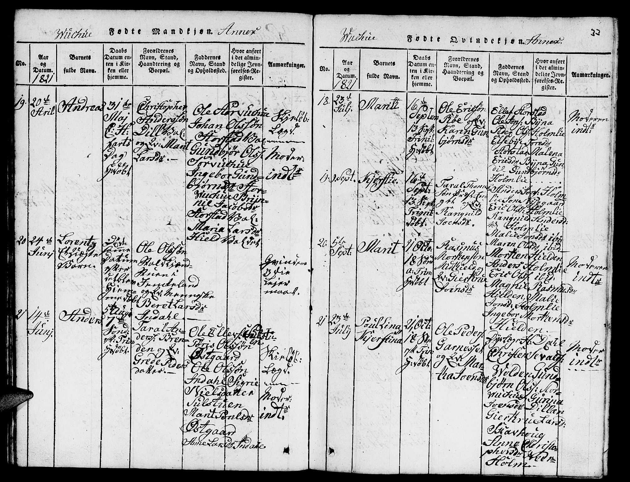 Ministerialprotokoller, klokkerbøker og fødselsregistre - Nord-Trøndelag, AV/SAT-A-1458/724/L0265: Parish register (copy) no. 724C01, 1816-1845, p. 33