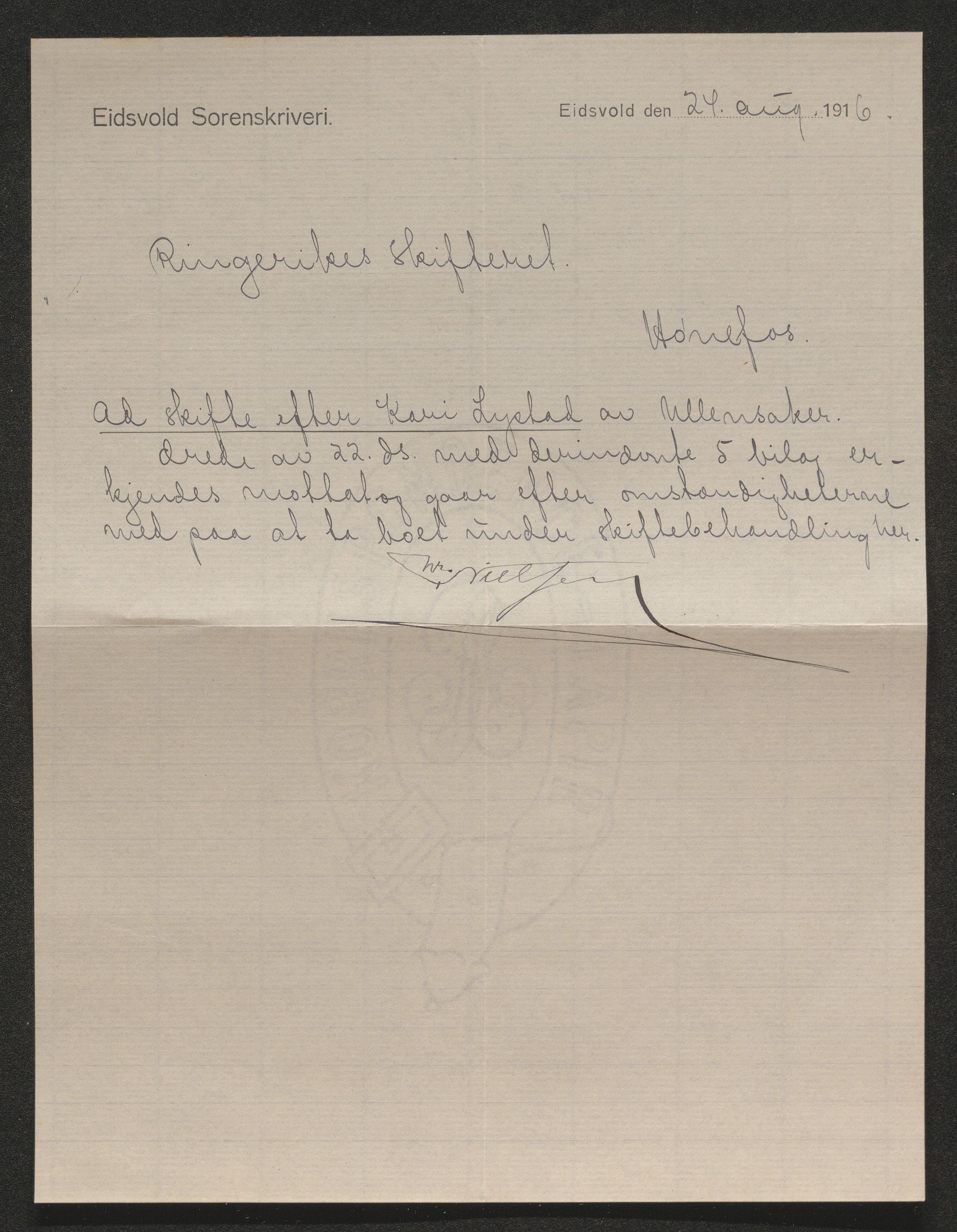 Ringerike sorenskriveri, AV/SAKO-A-105/H/Ha/Hab/L0019: Dødsfallslister Hole, 1842-1917