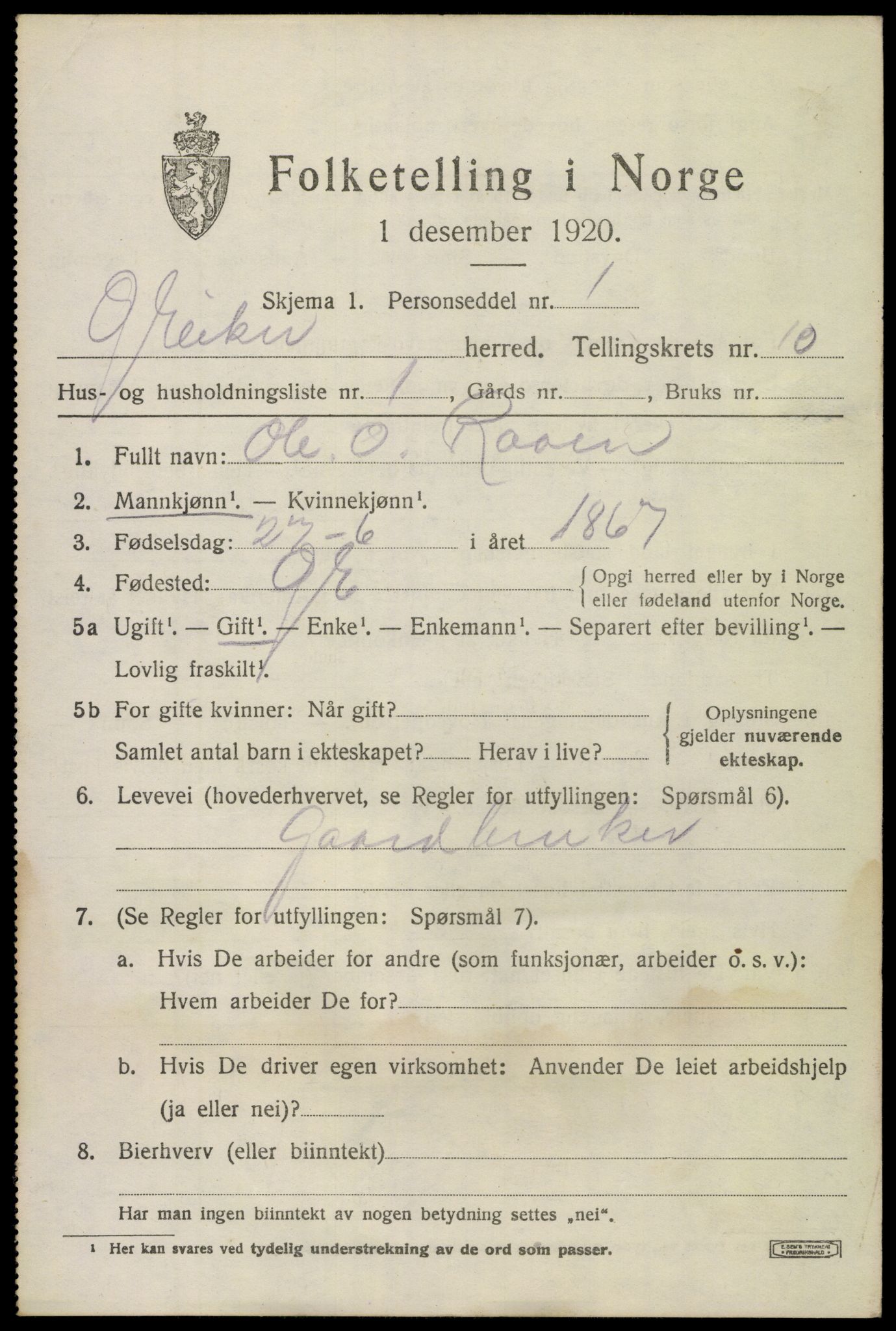 SAKO, 1920 census for Øvre Eiker, 1920, p. 16360