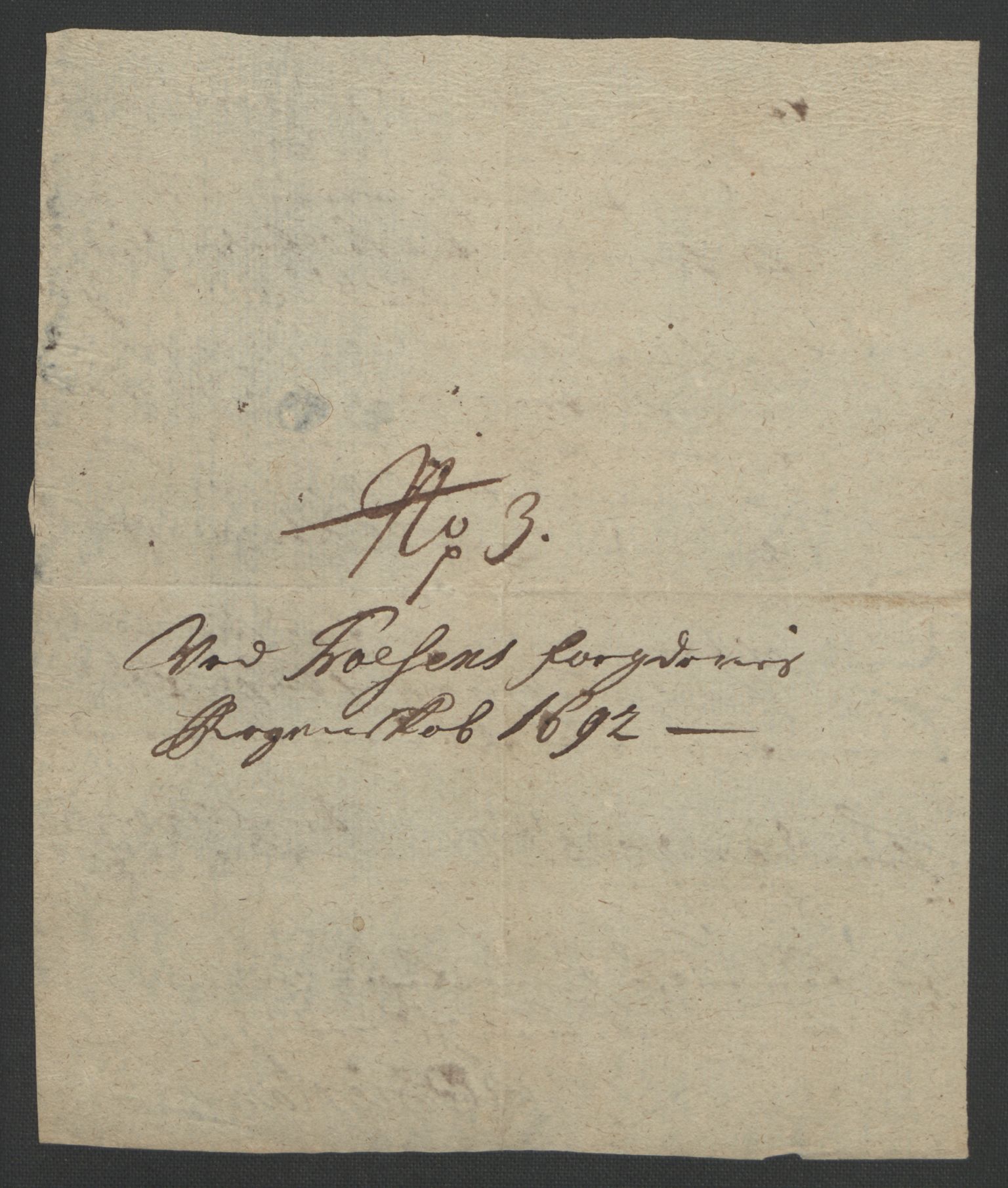 Rentekammeret inntil 1814, Reviderte regnskaper, Fogderegnskap, AV/RA-EA-4092/R57/L3849: Fogderegnskap Fosen, 1692-1693, p. 238
