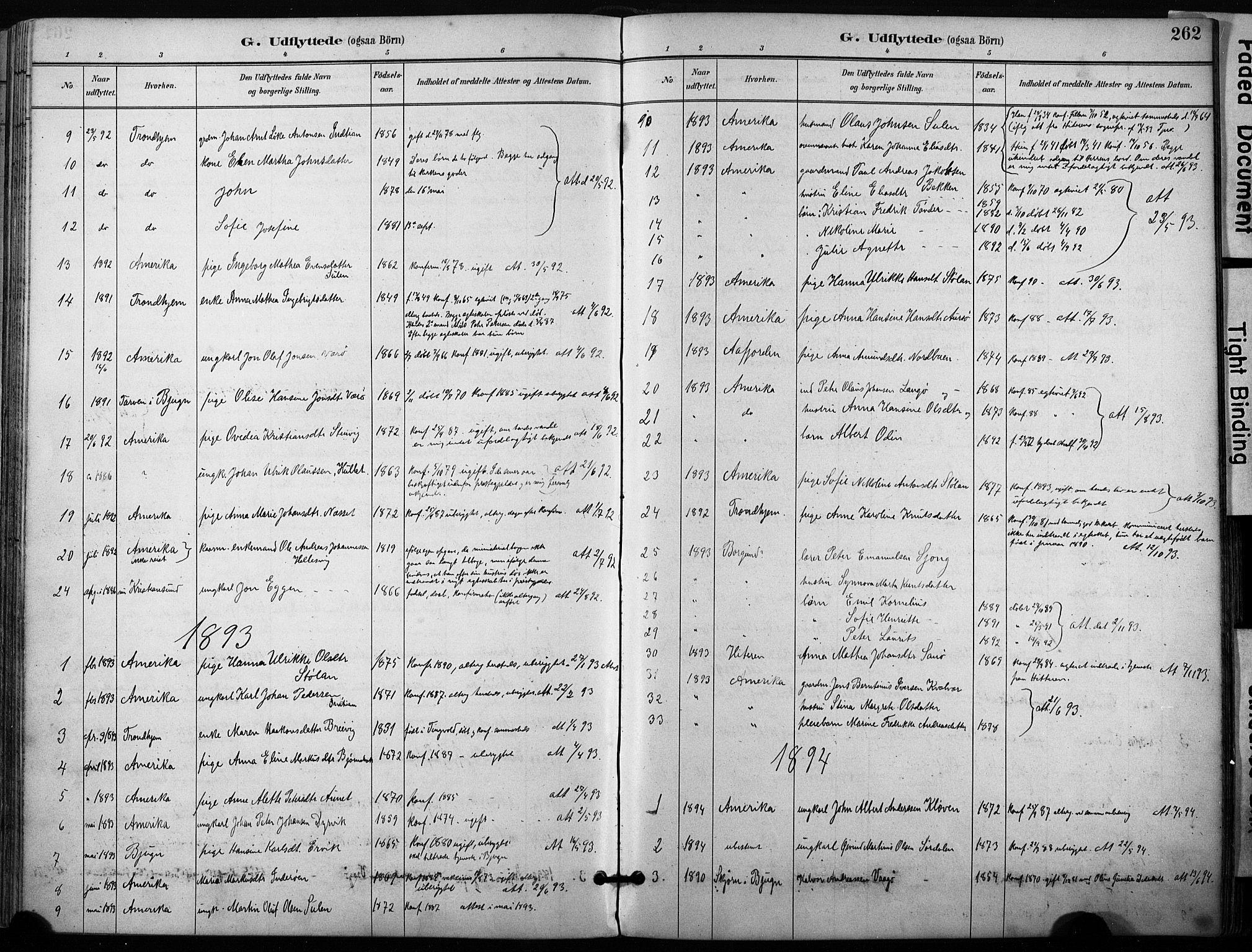 Ministerialprotokoller, klokkerbøker og fødselsregistre - Sør-Trøndelag, SAT/A-1456/640/L0579: Parish register (official) no. 640A04, 1889-1902, p. 262