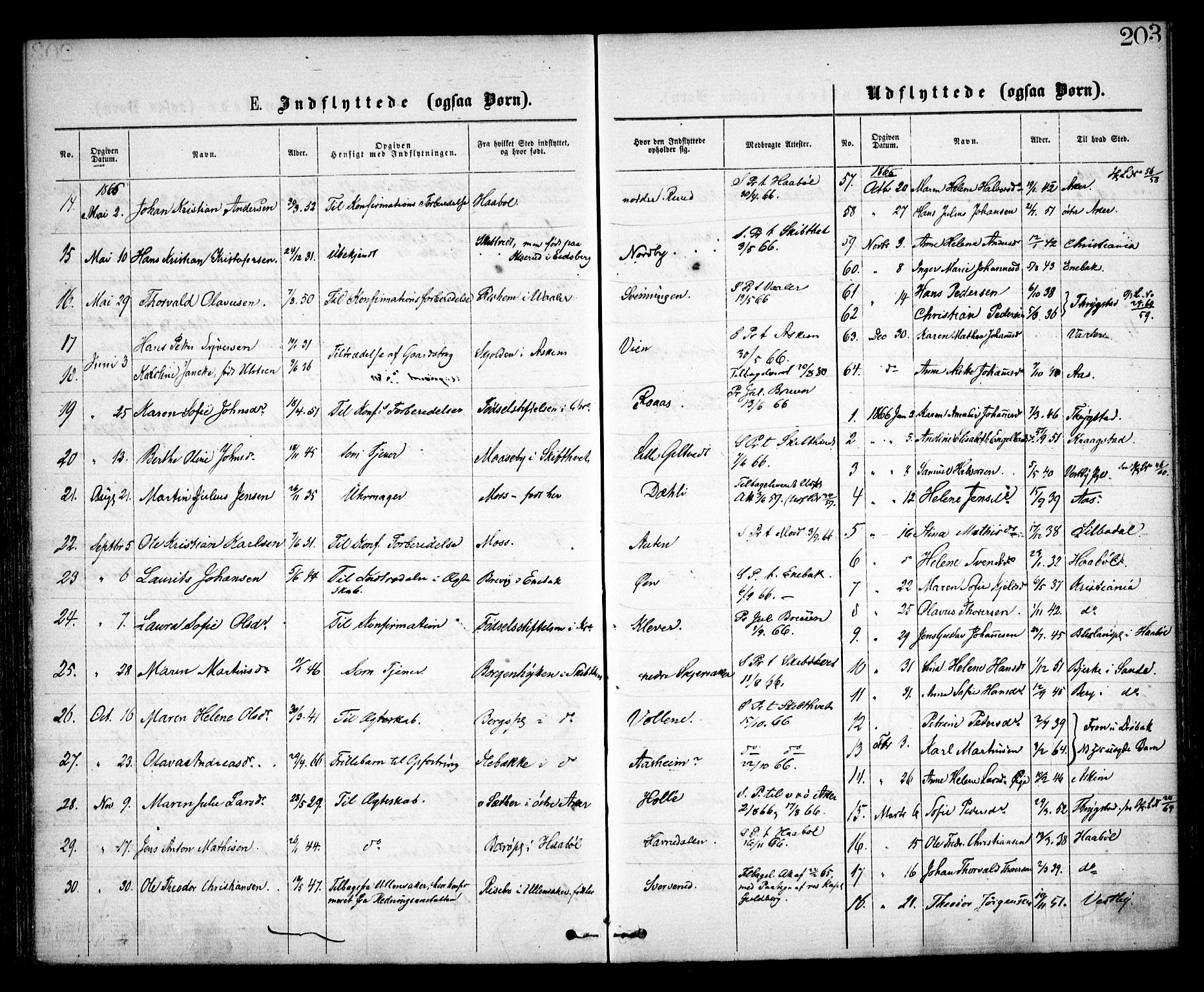 Spydeberg prestekontor Kirkebøker, AV/SAO-A-10924/F/Fa/L0006: Parish register (official) no. I 6, 1863-1874, p. 203