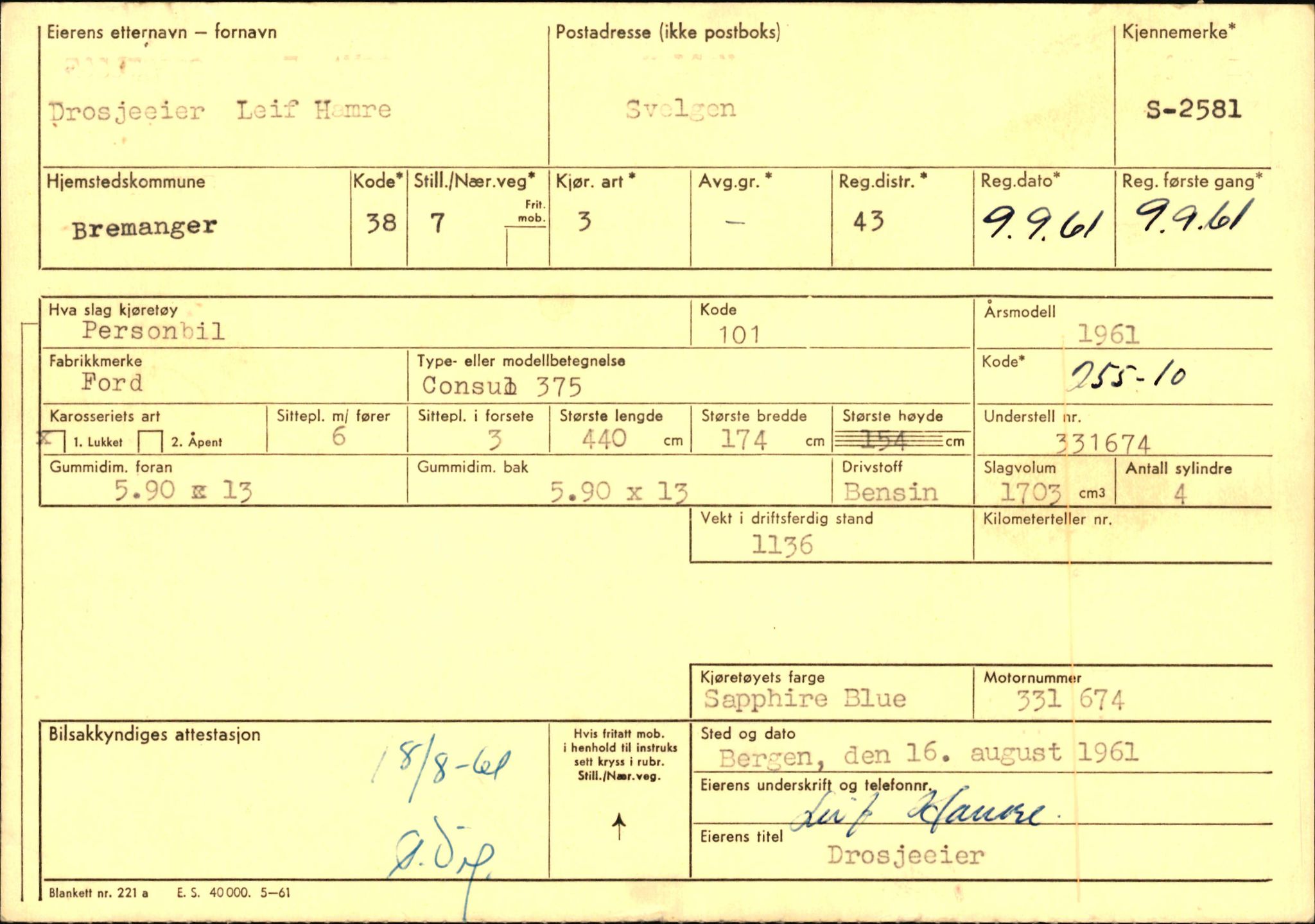 Statens vegvesen, Sogn og Fjordane vegkontor, AV/SAB-A-5301/4/F/L0004: Registerkort utmeldte Fjordane S2500-2700, S7200-7899, 1930-1961, p. 125