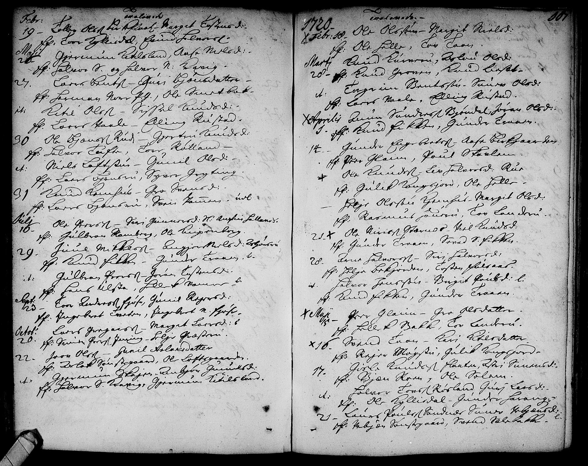 Rollag kirkebøker, SAKO/A-240/F/Fa/L0002: Parish register (official) no. I 2, 1714-1742, p. 107