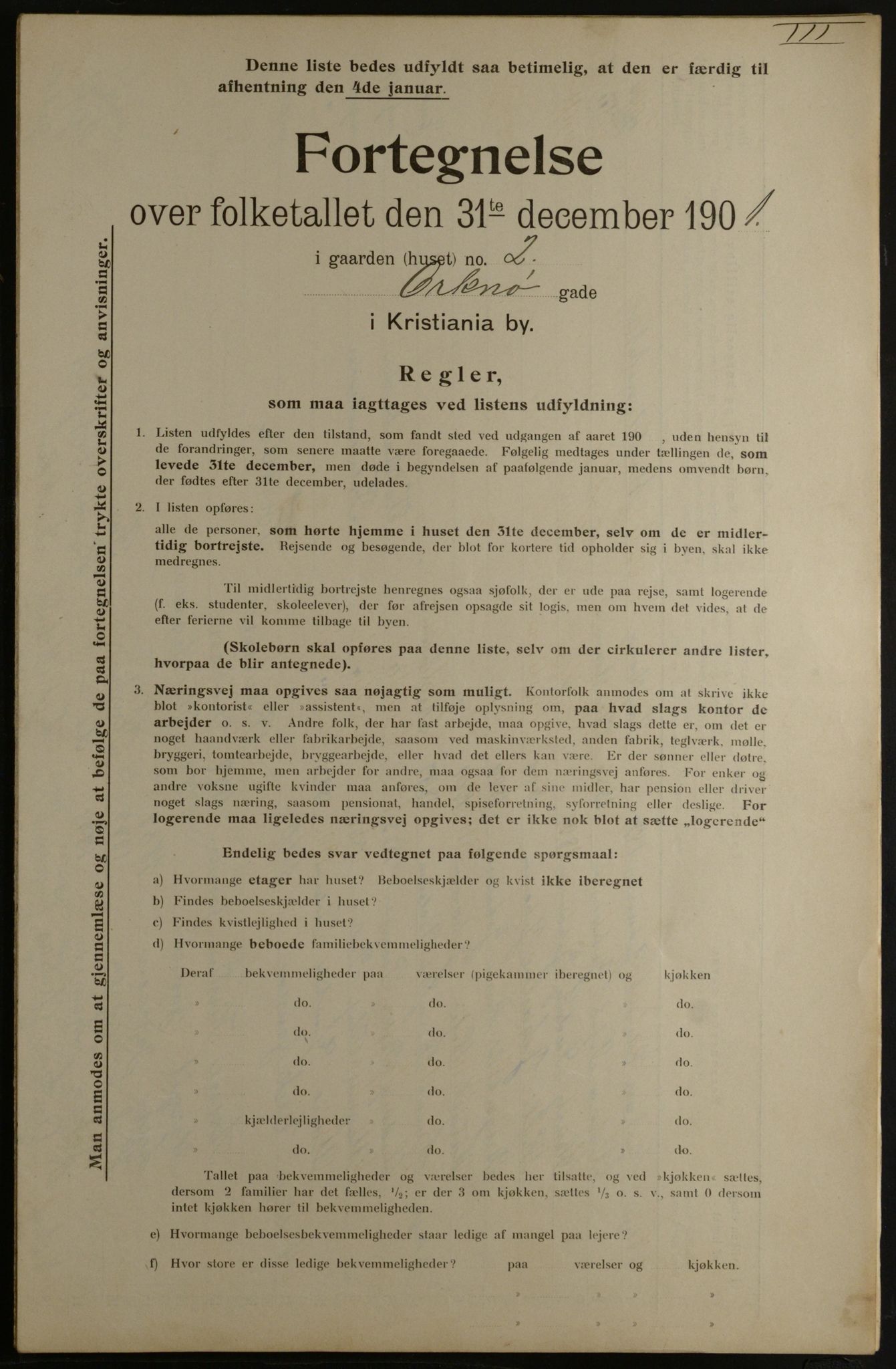 OBA, Municipal Census 1901 for Kristiania, 1901, p. 11616