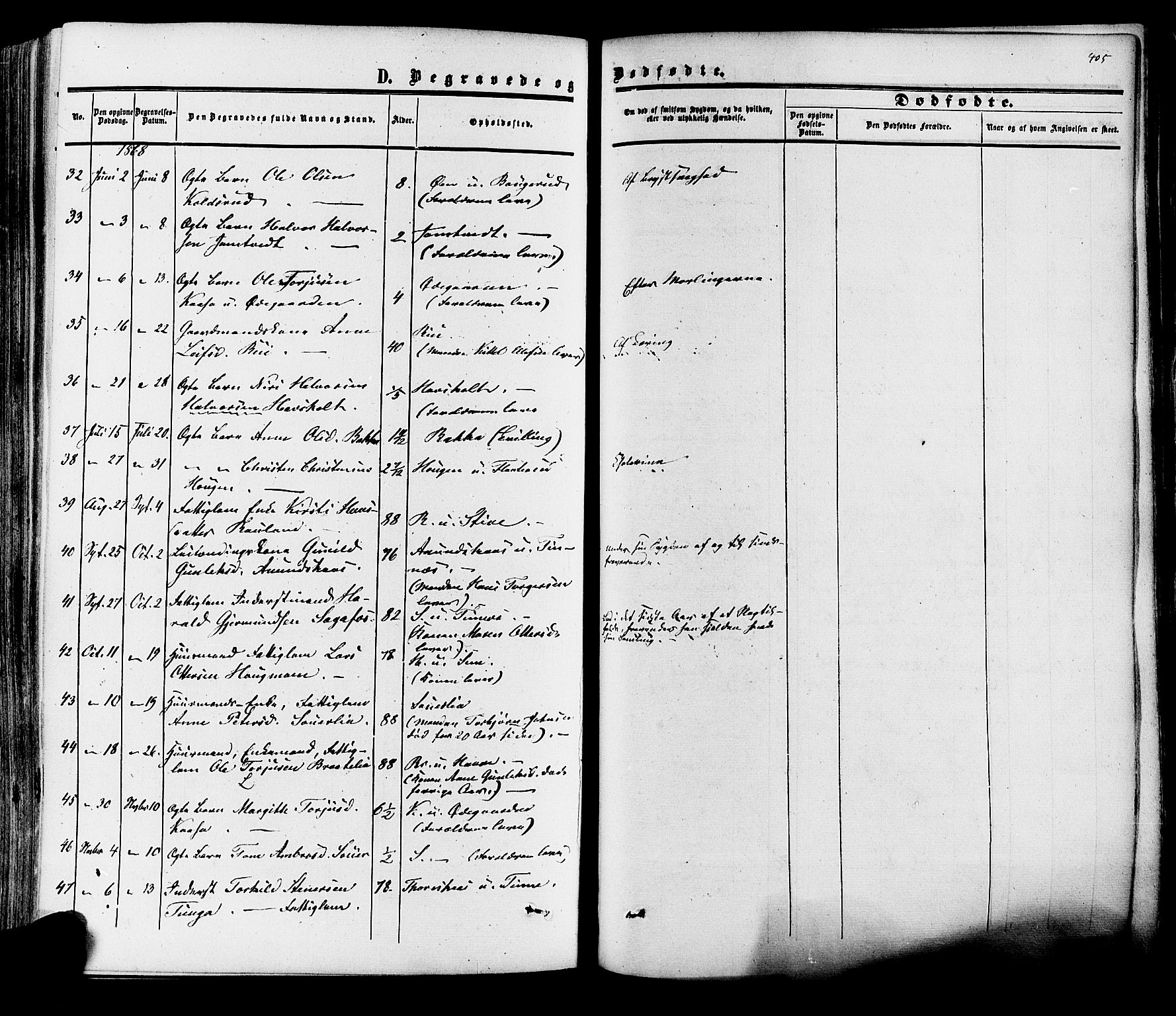 Heddal kirkebøker, SAKO/A-268/F/Fa/L0007: Parish register (official) no. I 7, 1855-1877, p. 405