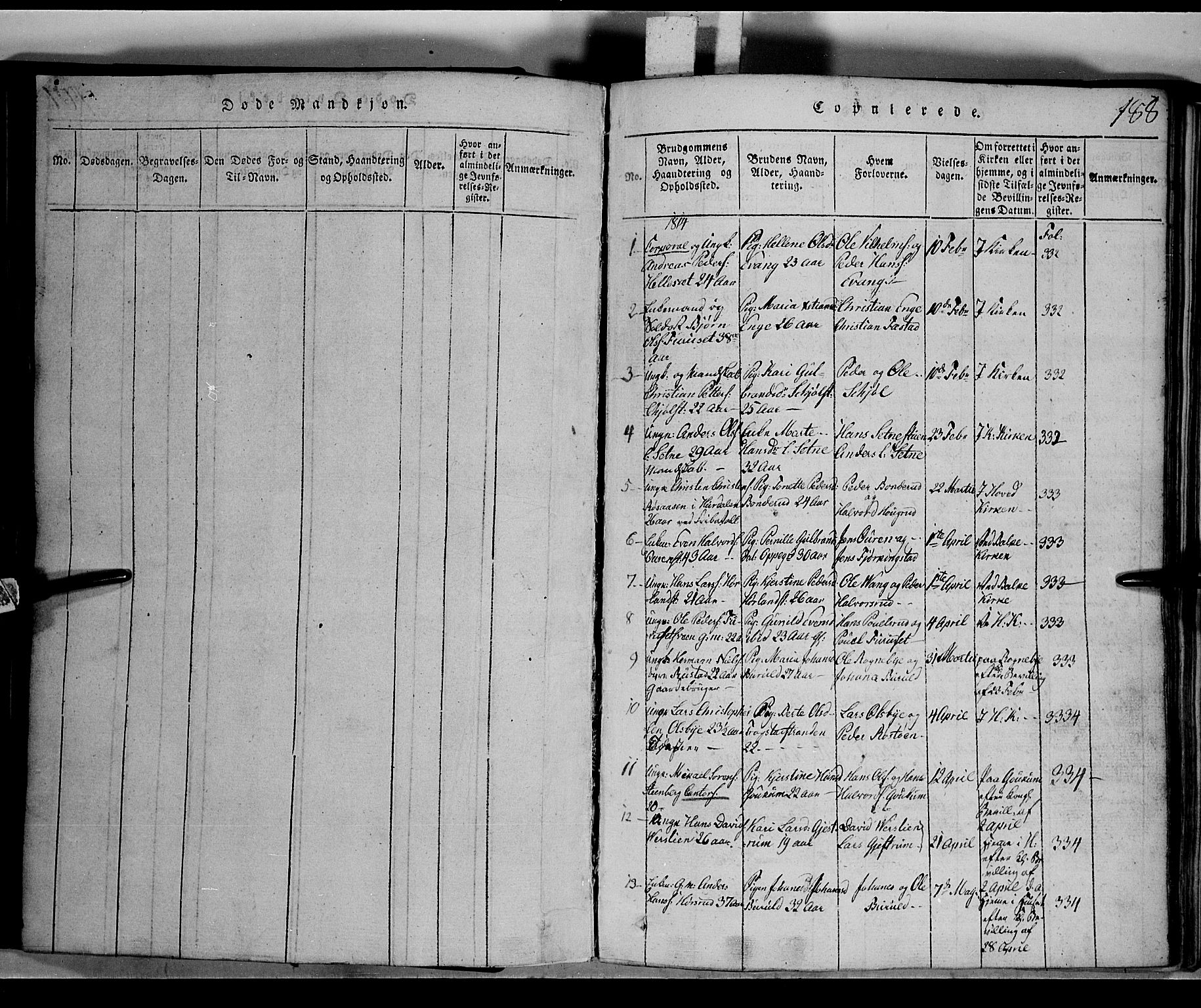 Toten prestekontor, SAH/PREST-102/H/Ha/Hab/L0001: Parish register (copy) no. 1, 1814-1820, p. 188