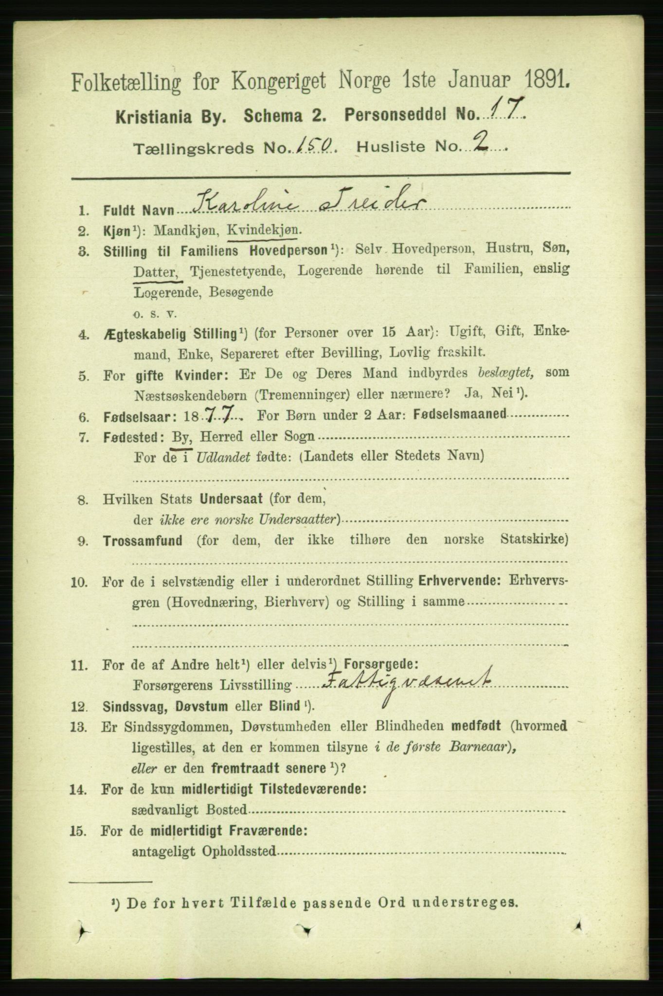 RA, 1891 census for 0301 Kristiania, 1891, p. 83840