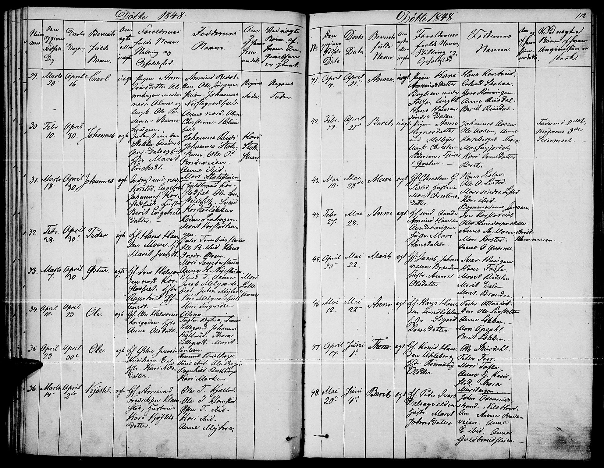 Fron prestekontor, AV/SAH-PREST-078/H/Ha/Haa/L0004: Parish register (official) no. 4, 1839-1848, p. 112