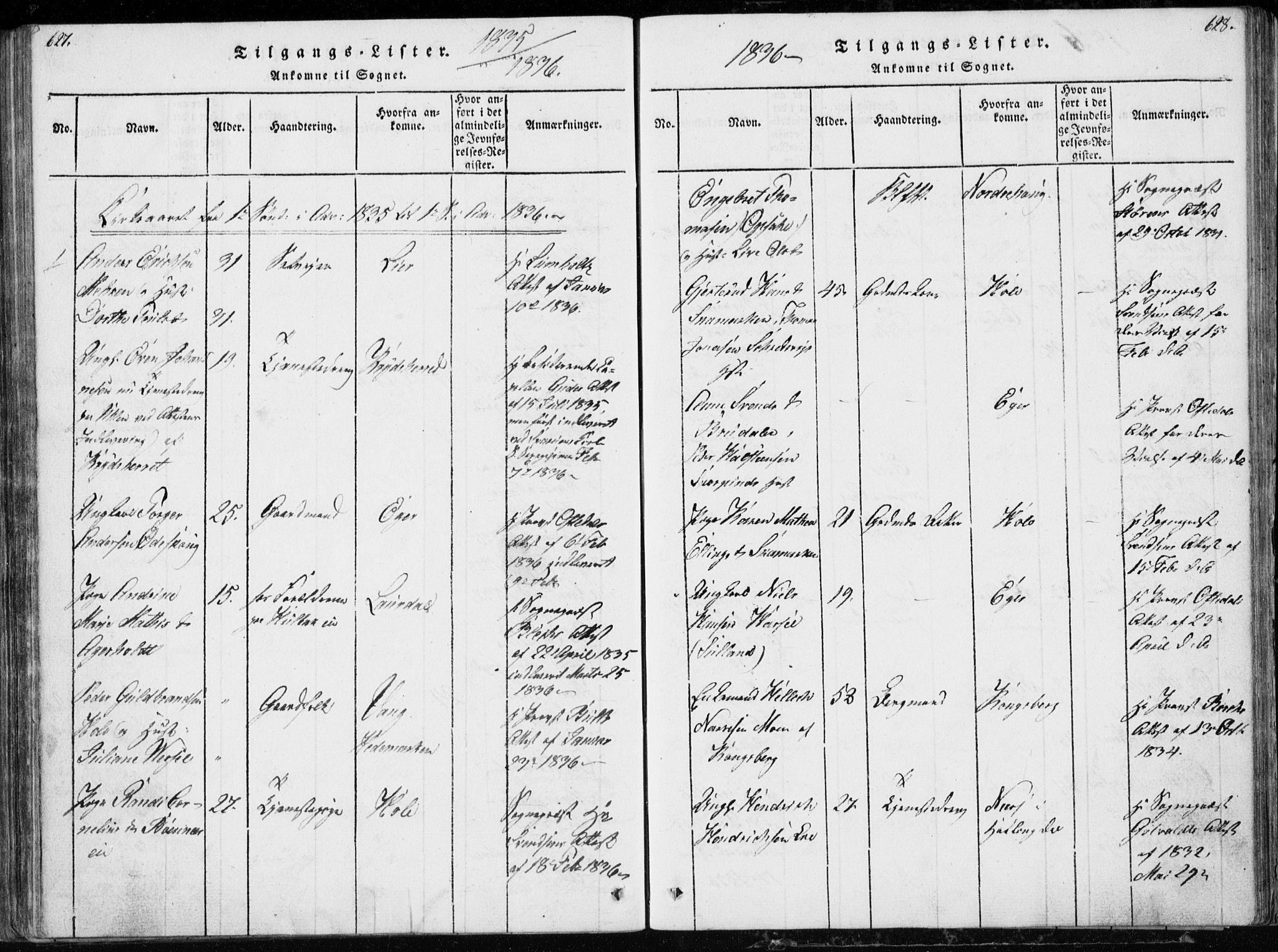 Modum kirkebøker, SAKO/A-234/G/Ga/L0002: Parish register (copy) no. I 2, 1824-1832, p. 627-628