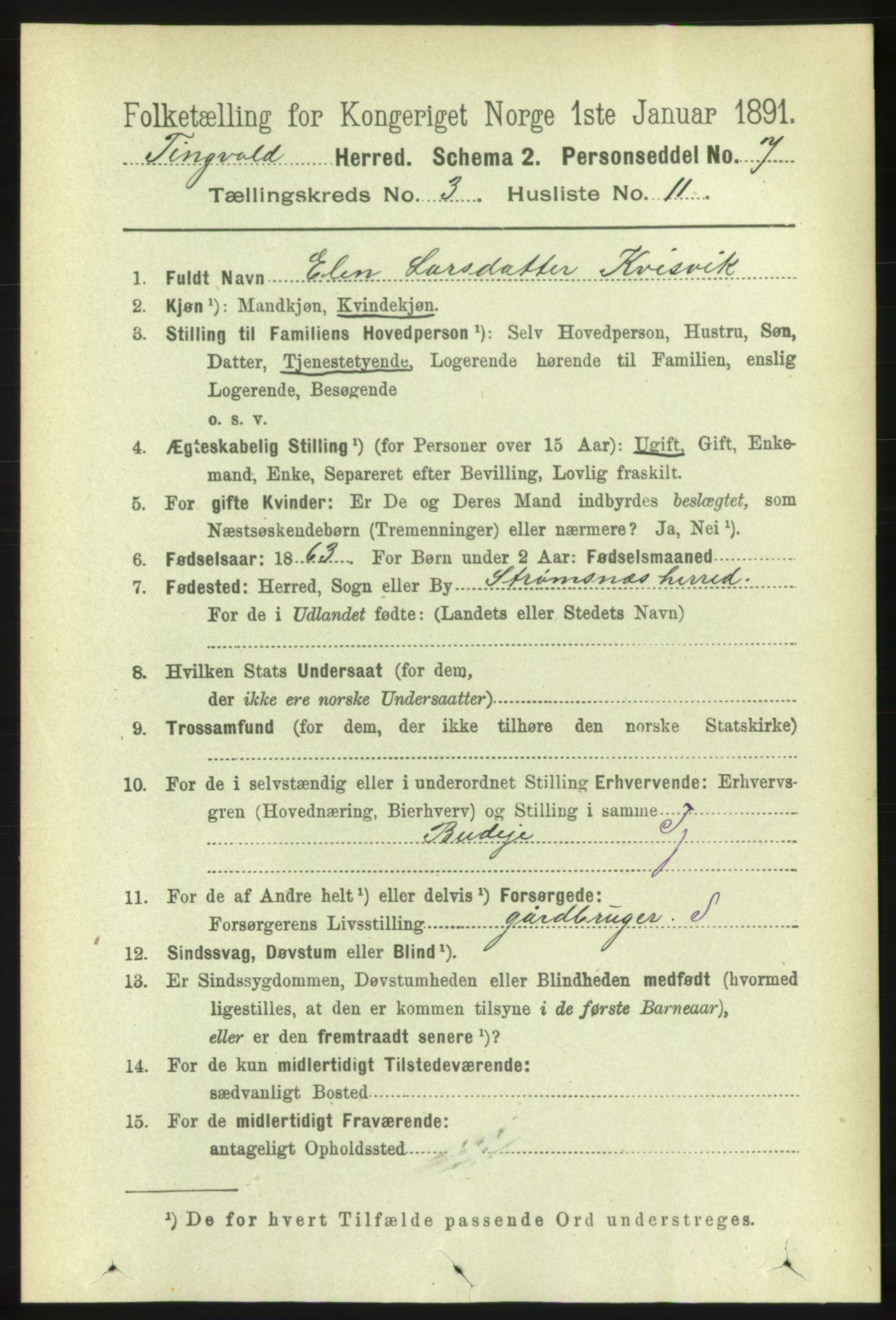 RA, 1891 census for 1560 Tingvoll, 1891, p. 1092