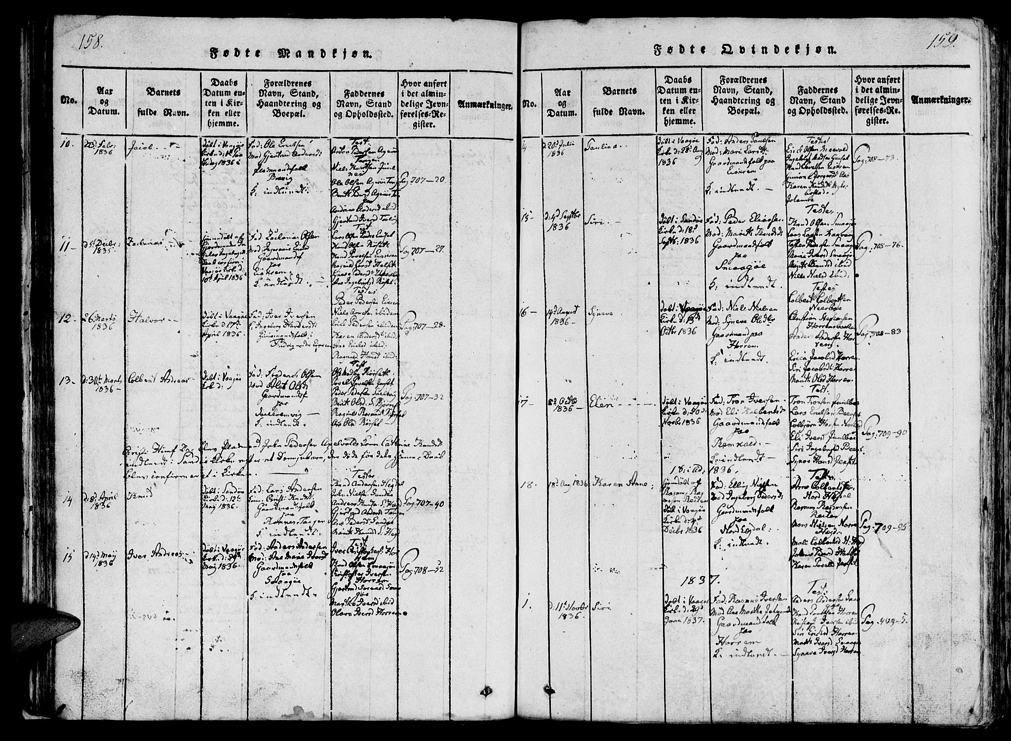 Ministerialprotokoller, klokkerbøker og fødselsregistre - Møre og Romsdal, AV/SAT-A-1454/560/L0718: Parish register (official) no. 560A02, 1817-1844, p. 158-159