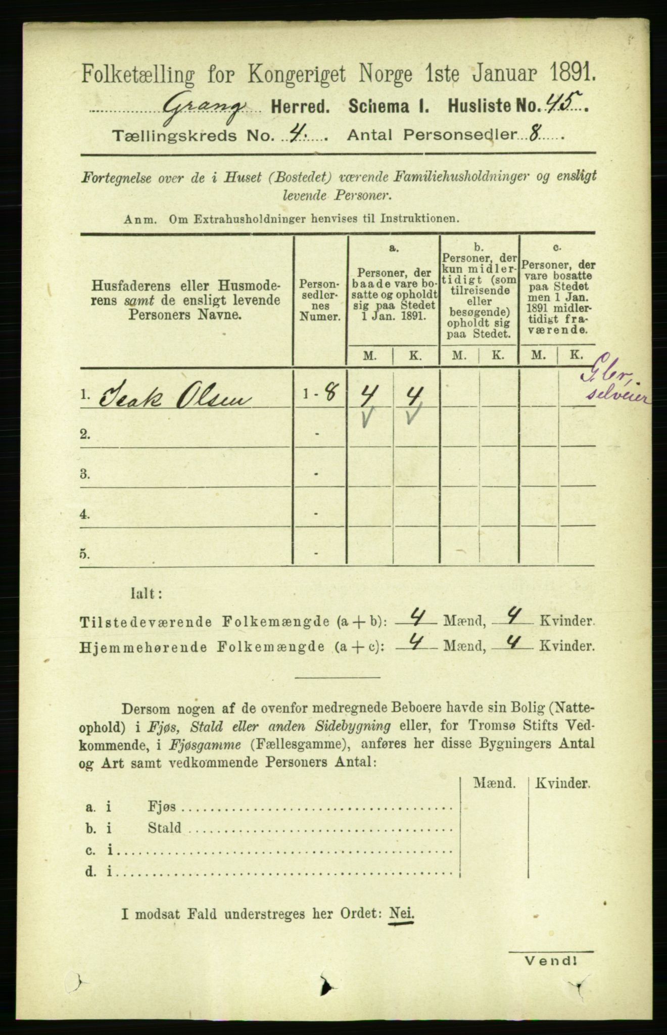 RA, 1891 census for 1742 Grong, 1891, p. 1486