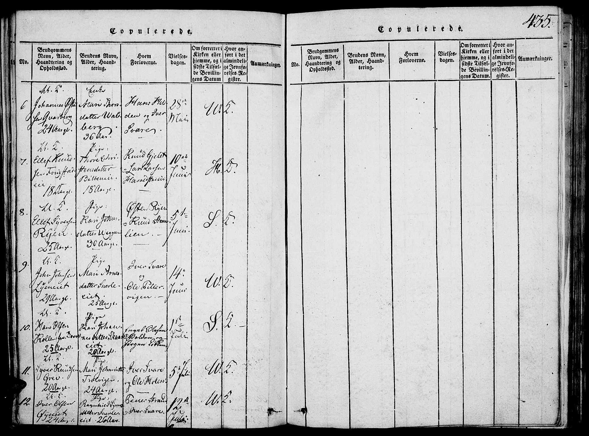 Vågå prestekontor, SAH/PREST-076/H/Ha/Hab/L0001: Parish register (copy) no. 1, 1815-1827, p. 434-435