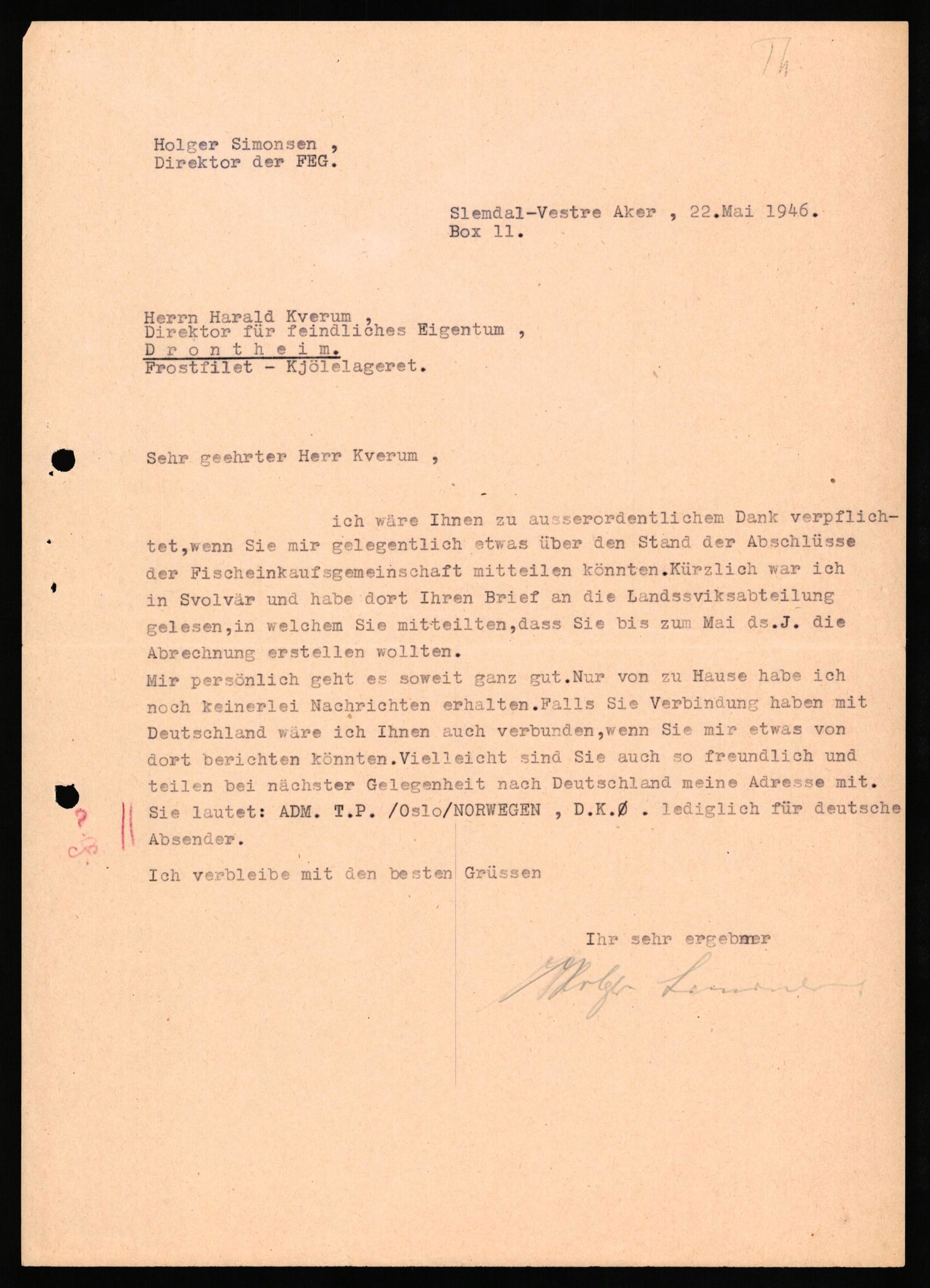 Forsvaret, Forsvarets overkommando II, AV/RA-RAFA-3915/D/Db/L0032: CI Questionaires. Tyske okkupasjonsstyrker i Norge. Tyskere., 1945-1946, p. 130