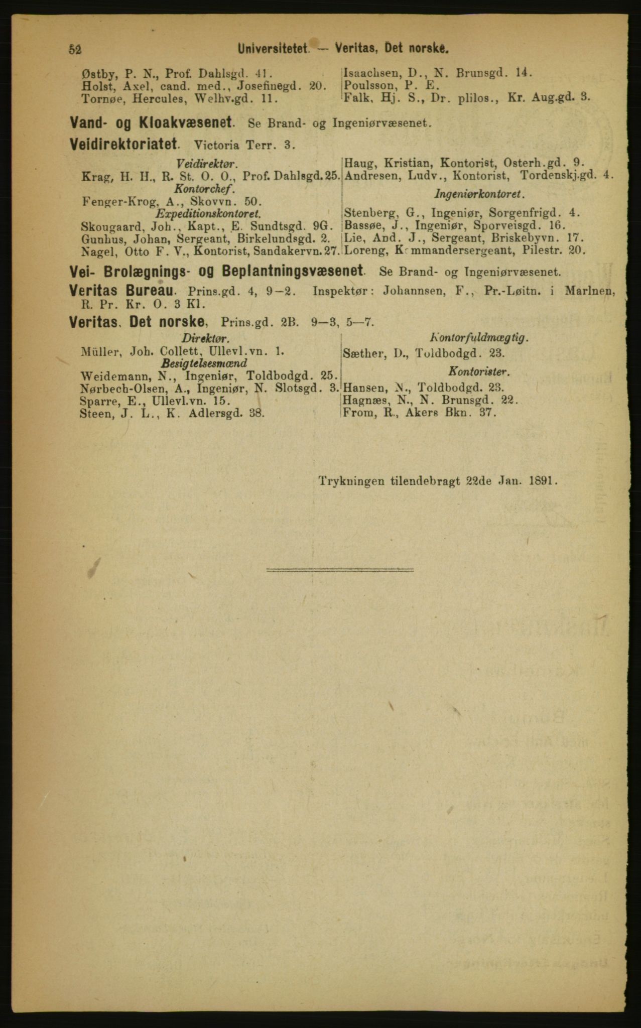 Kristiania/Oslo adressebok, PUBL/-, 1891, p. 52