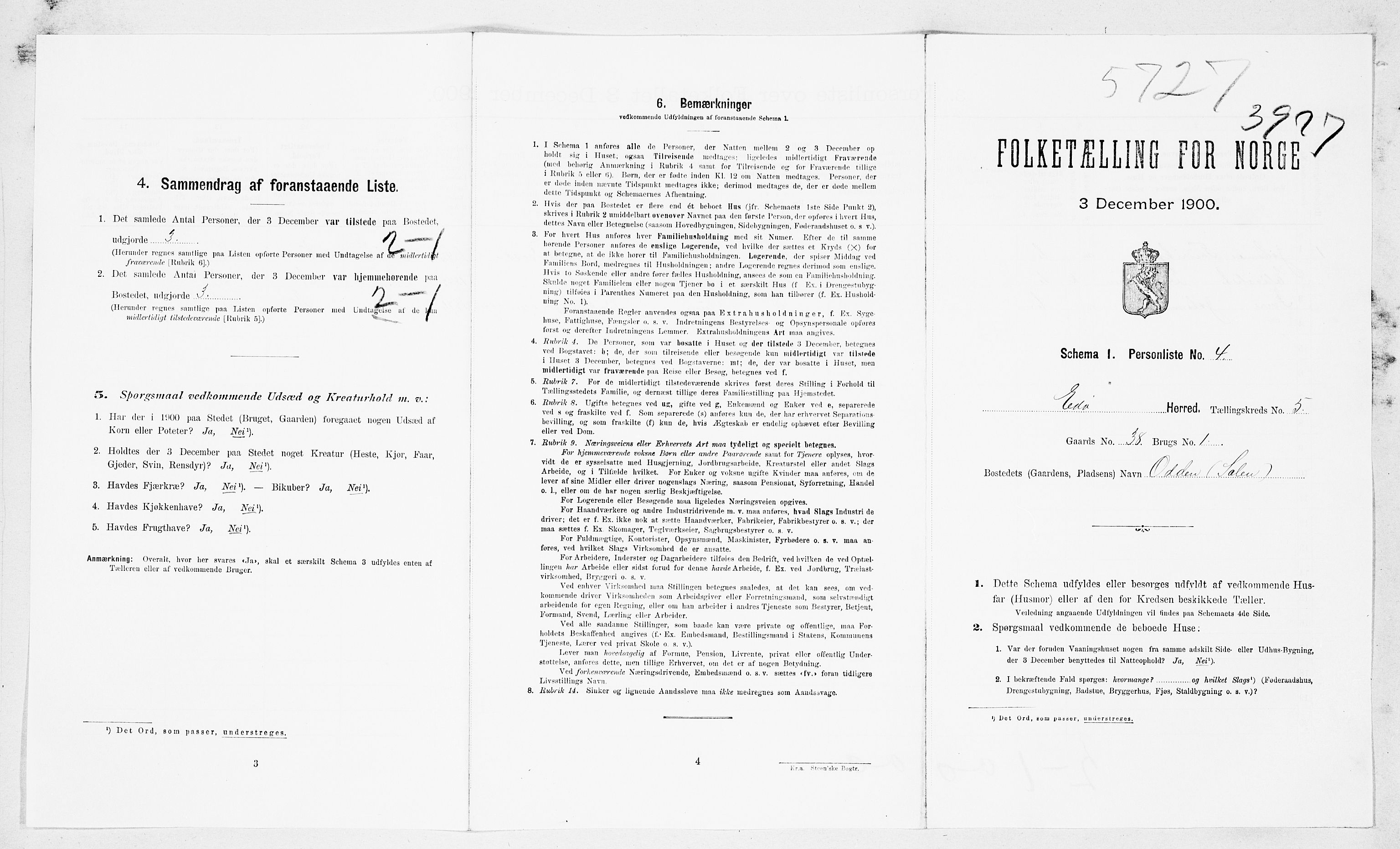 SAT, 1900 census for Edøy, 1900, p. 42