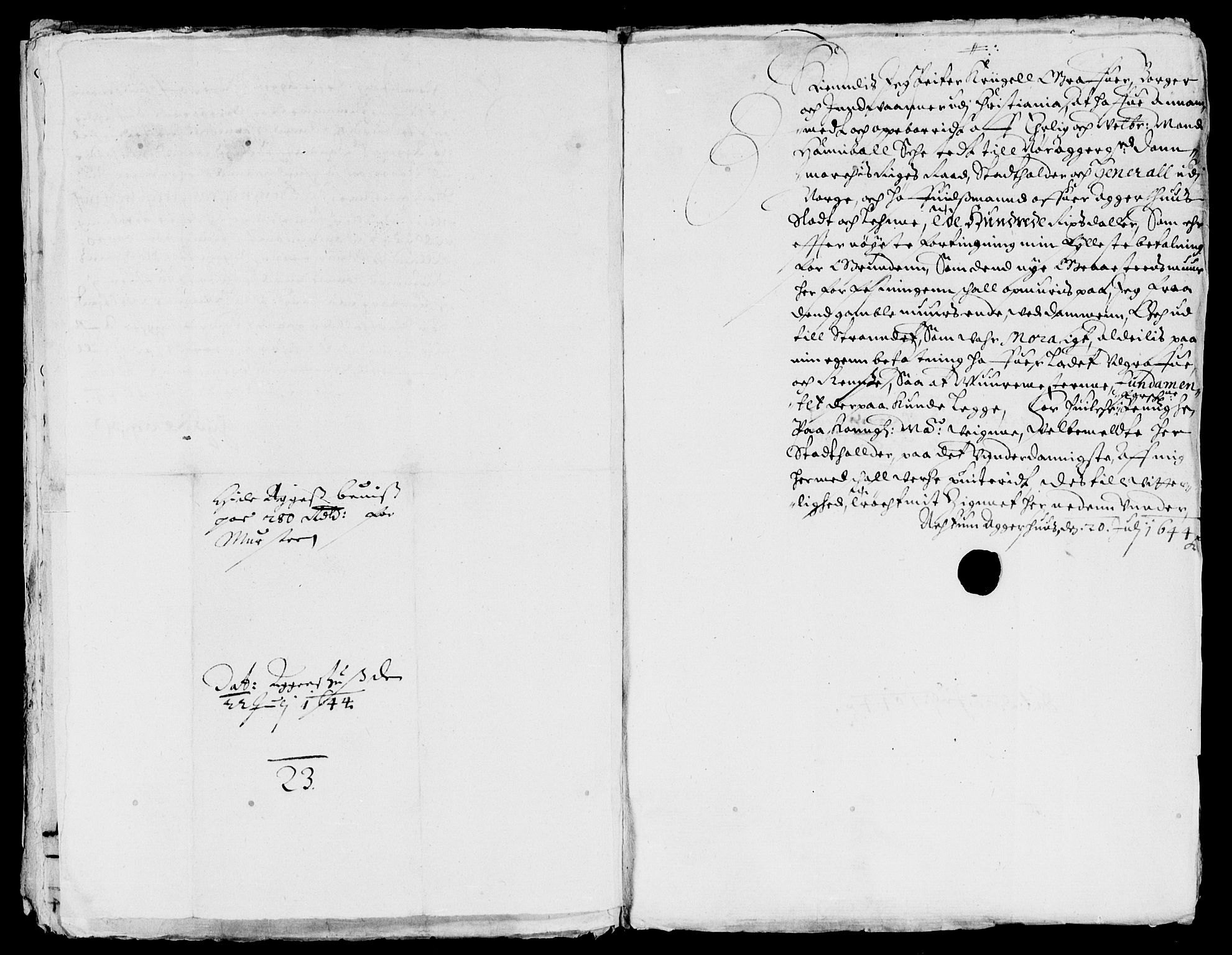 Rentekammeret inntil 1814, Reviderte regnskaper, Lensregnskaper, AV/RA-EA-5023/R/Rb/Rba/L0182: Akershus len, 1643-1645