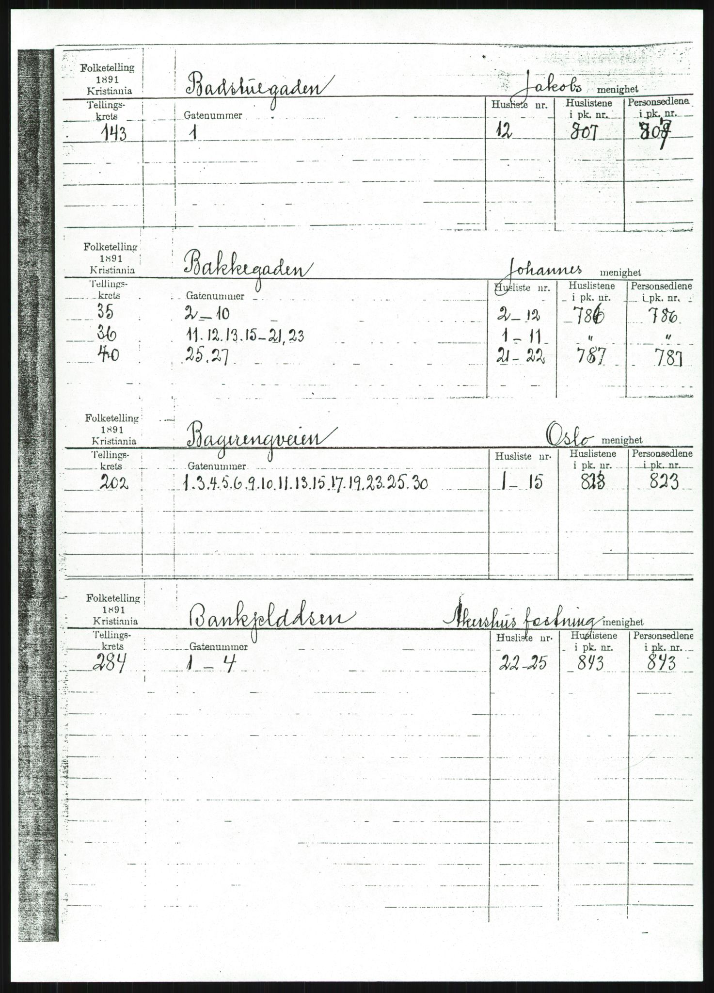 RA, 1891 census for 0301 Kristiania, 1891, p. 7
