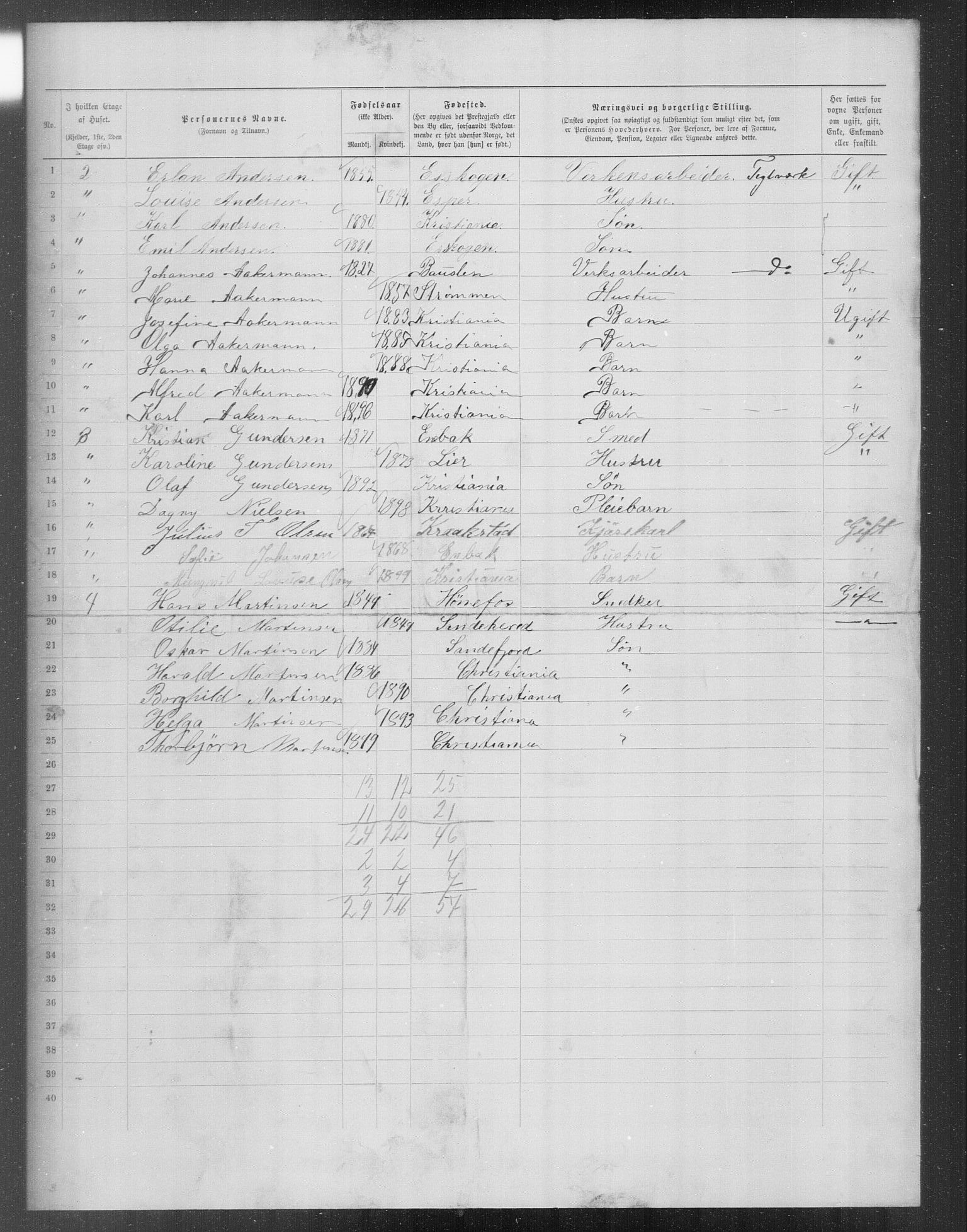 OBA, Municipal Census 1899 for Kristiania, 1899, p. 11186